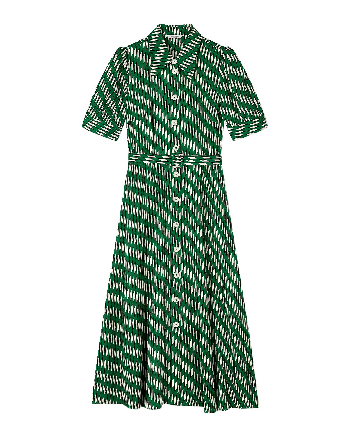LK Bennett Valerie Belted Geometric-Print Midi Shirtdress