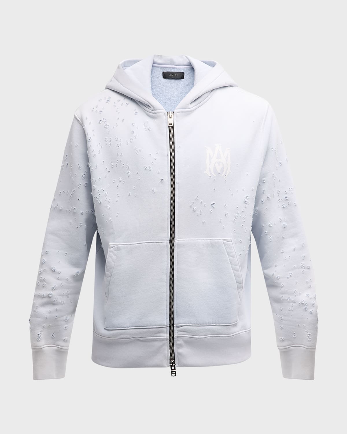 Amiri Men's Distressed Zip Hoodie