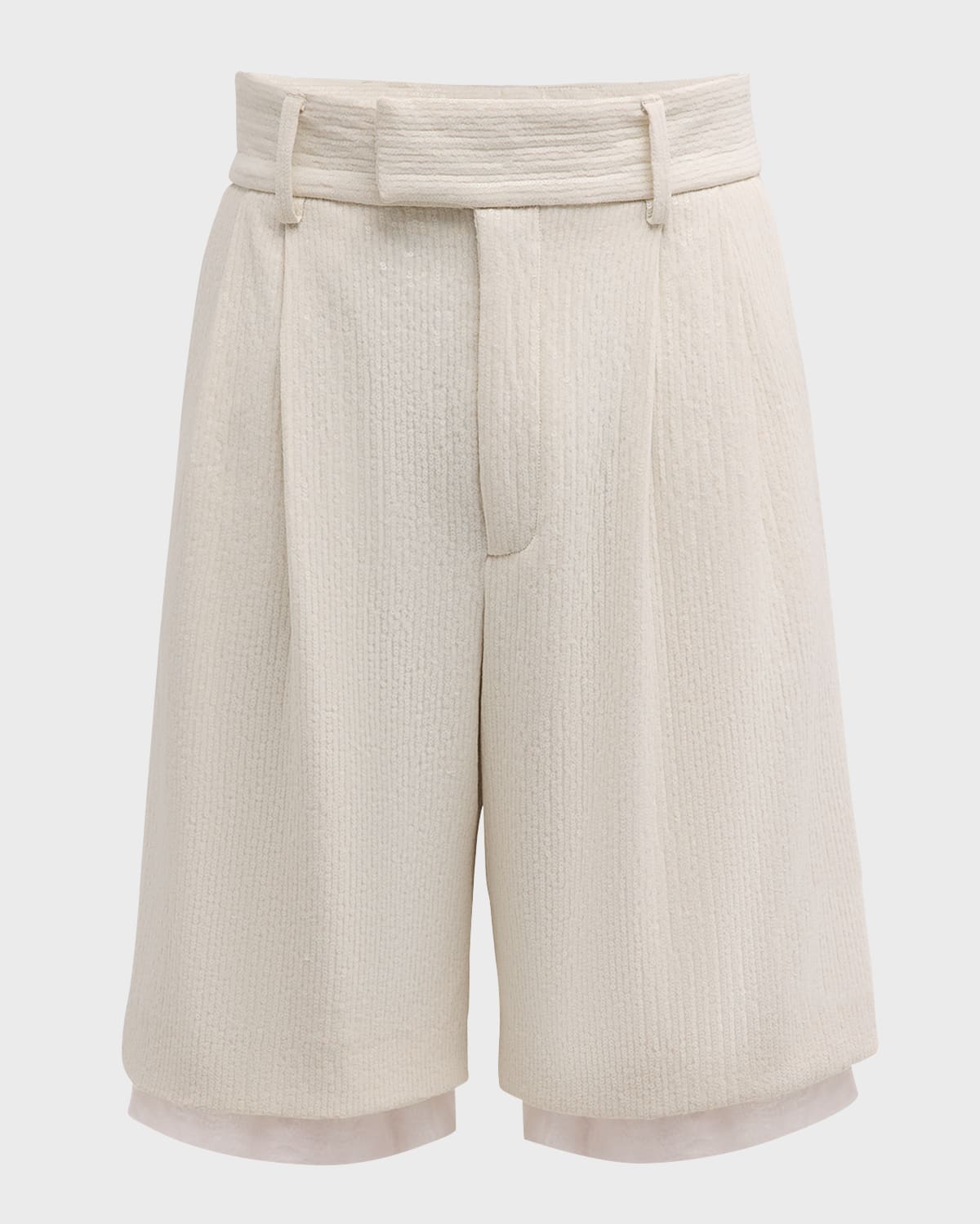 Amiri Men's Covered Sequin Layered Shorts