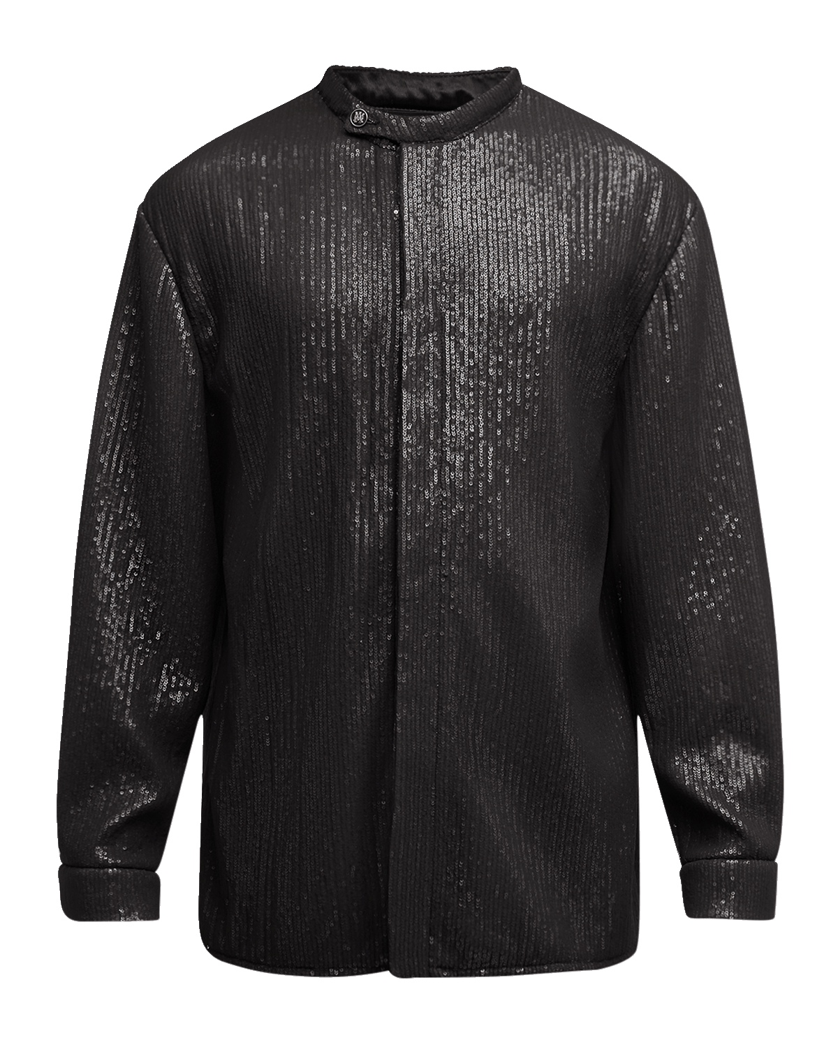 Amiri Men's Sequin Button-Down Shirt with Tab Collar