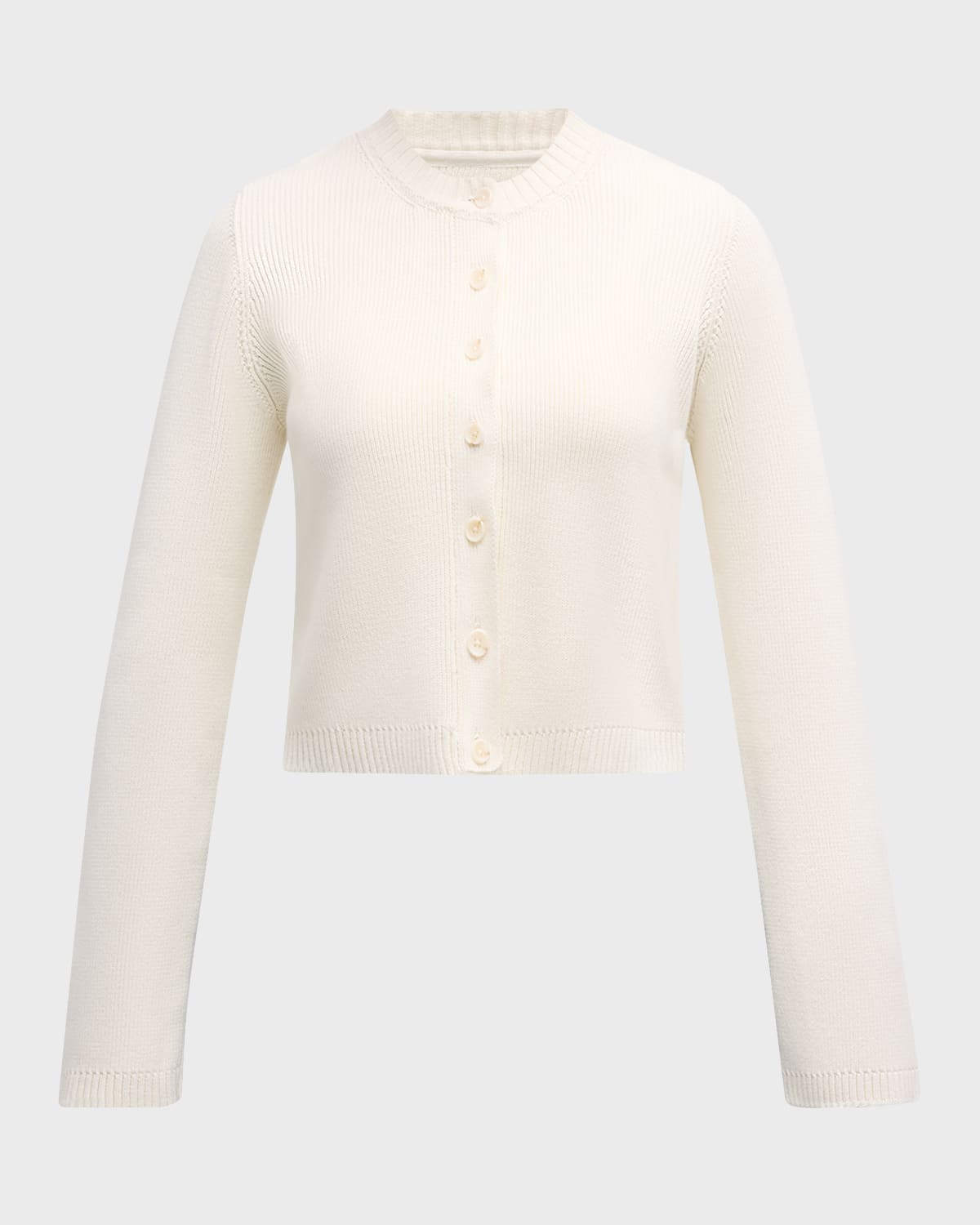 La Ligne Rib-Knit Crewneck Cardigan