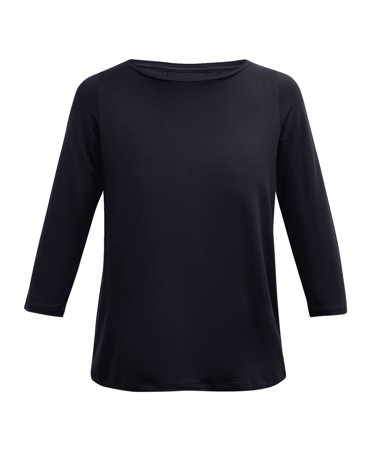 Majestic Filatures Soft Touch 3/4-Sleeve Pleat Back Crewneck Tee