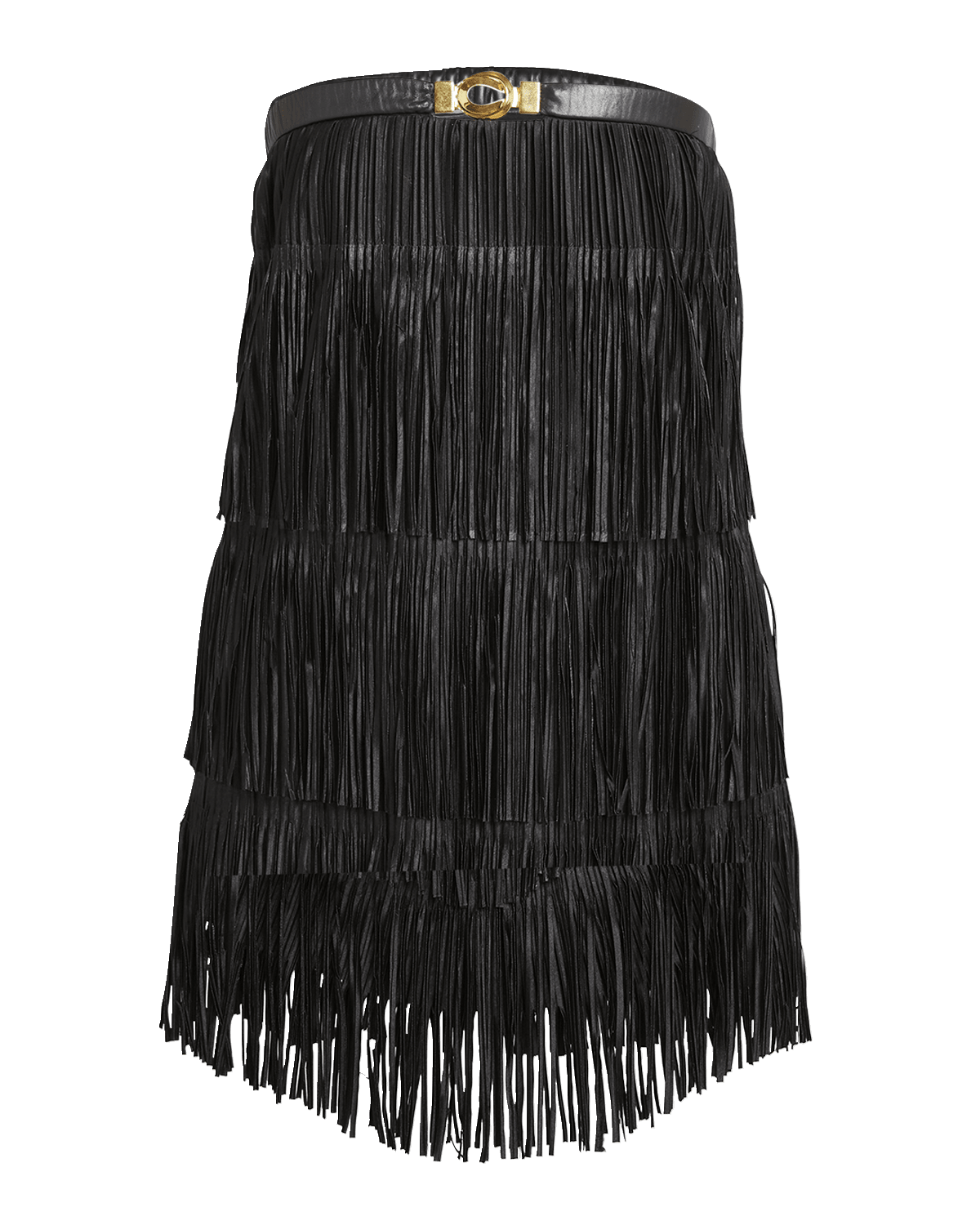 TOM FORD Tiered Pleated Leather Fringe Strapless Mini Cocktail Dress