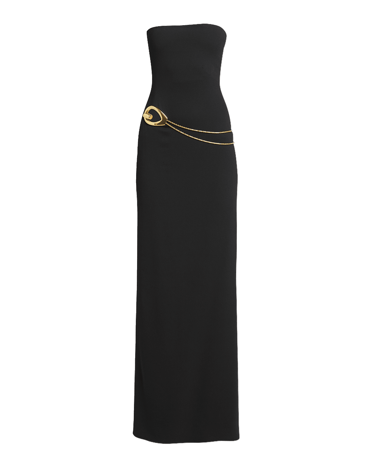 TOM FORD Stretch Sable Strapless Evening Dress with Cutout Detail