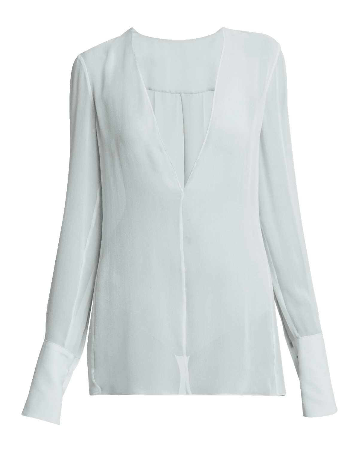 Givenchy Transparent Open-Back Silk Blouse