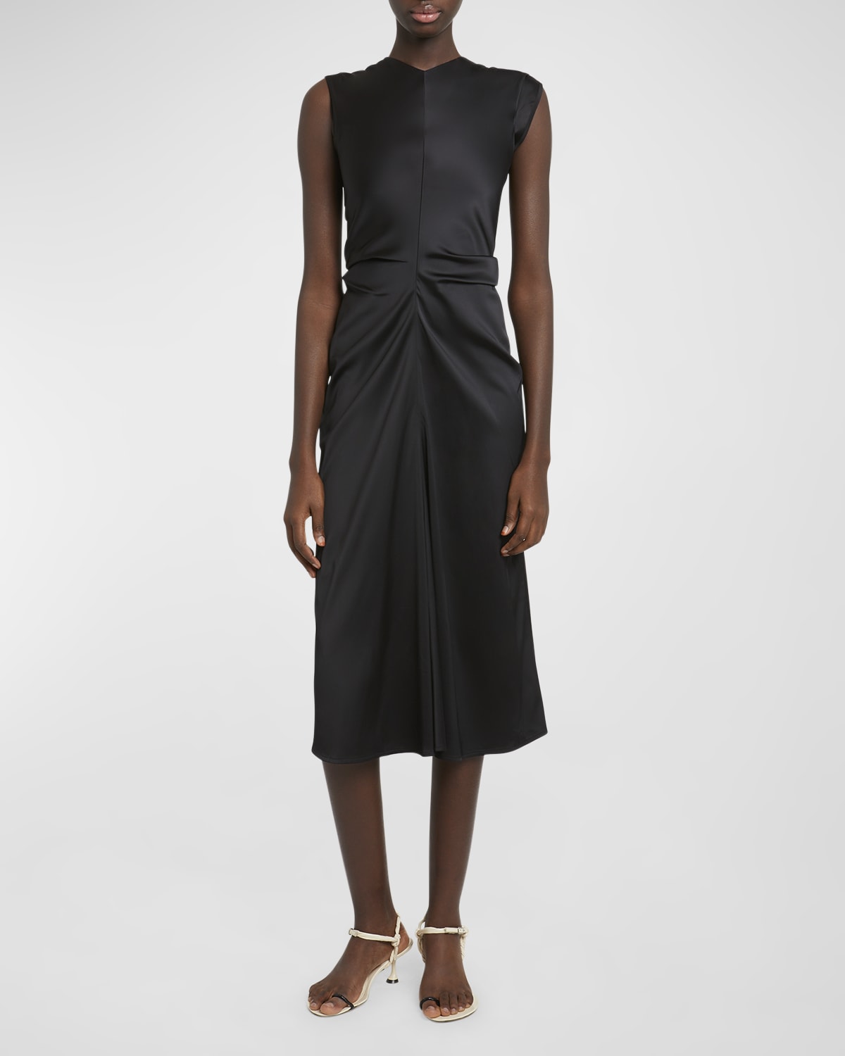 Proenza Schouler Ella Matte Satin Ruched Dress