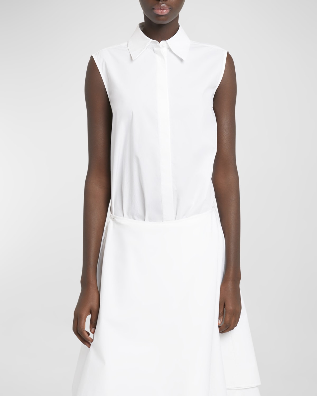 Proenza Schouler Cindy Drop Waist Washed Poplin Dress