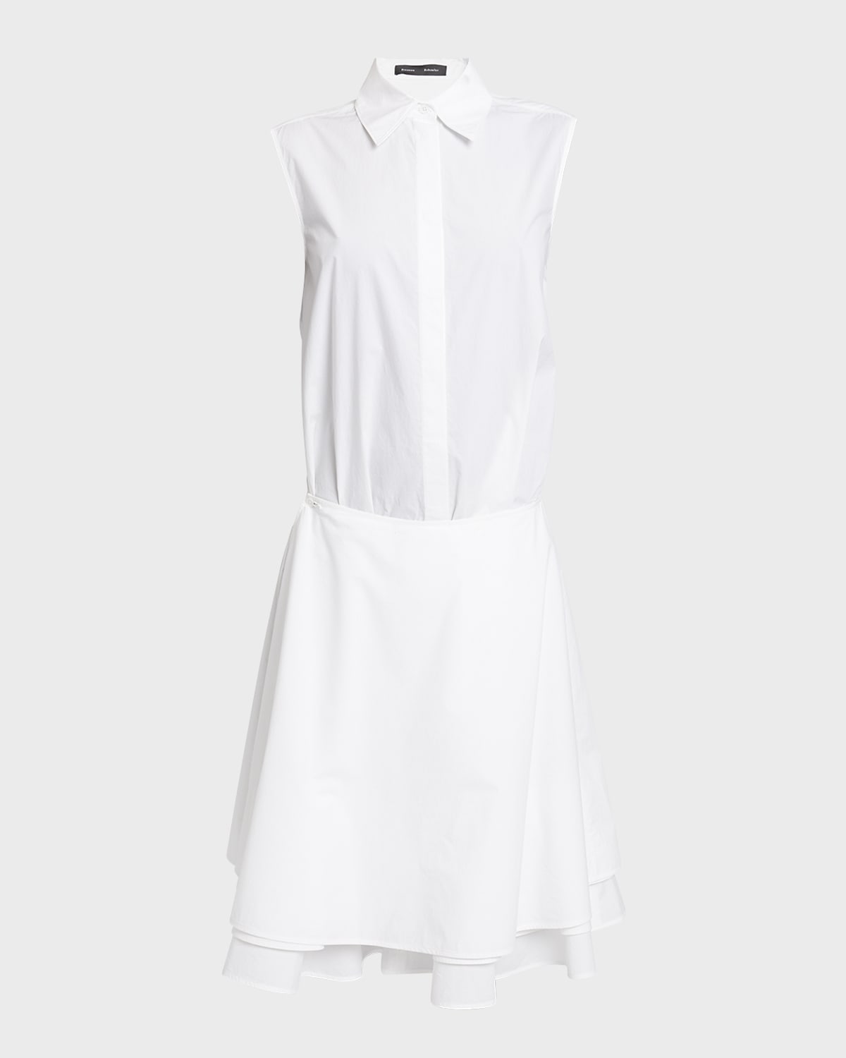 Proenza Schouler Cindy Drop Waist Washed Poplin Dress