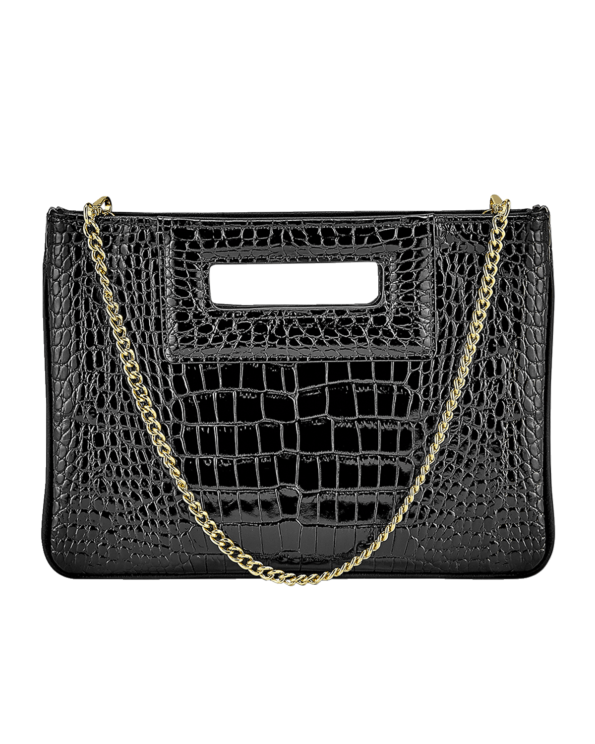 Gigi New York Willa Croc-Embossed Leather Clutch Bag