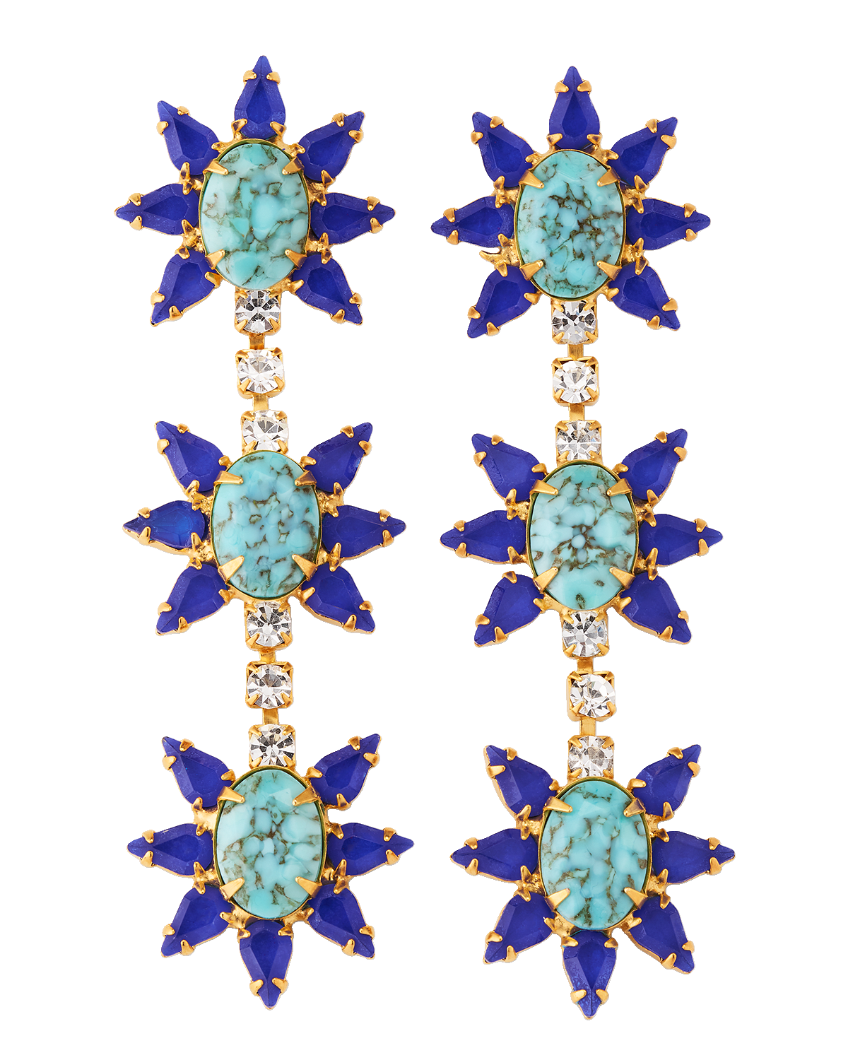Elizabeth Cole Steora Linear Crystal Earrings