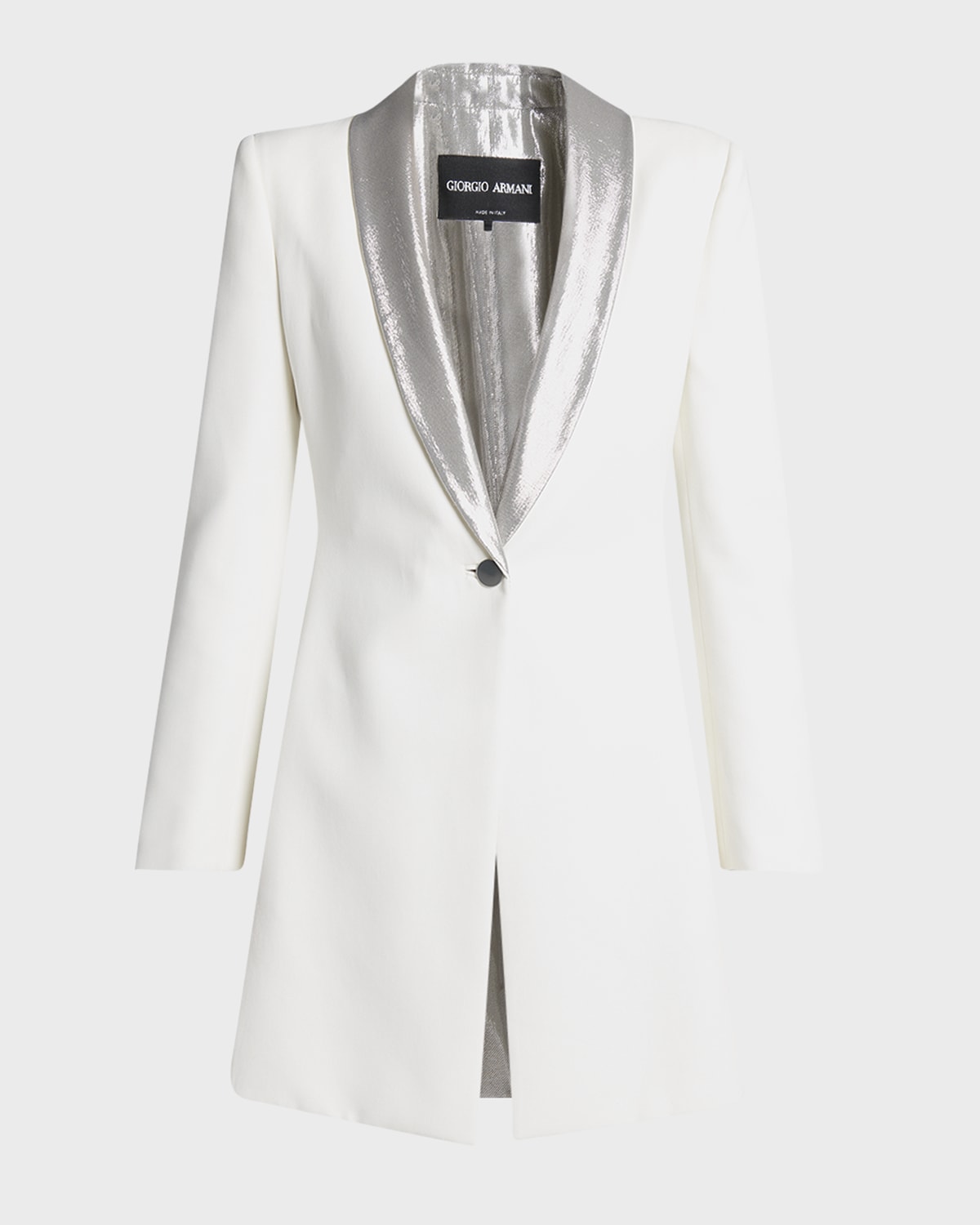 Giorgio Armani Wool Gabardine Blazer with Metallic Lame Trim