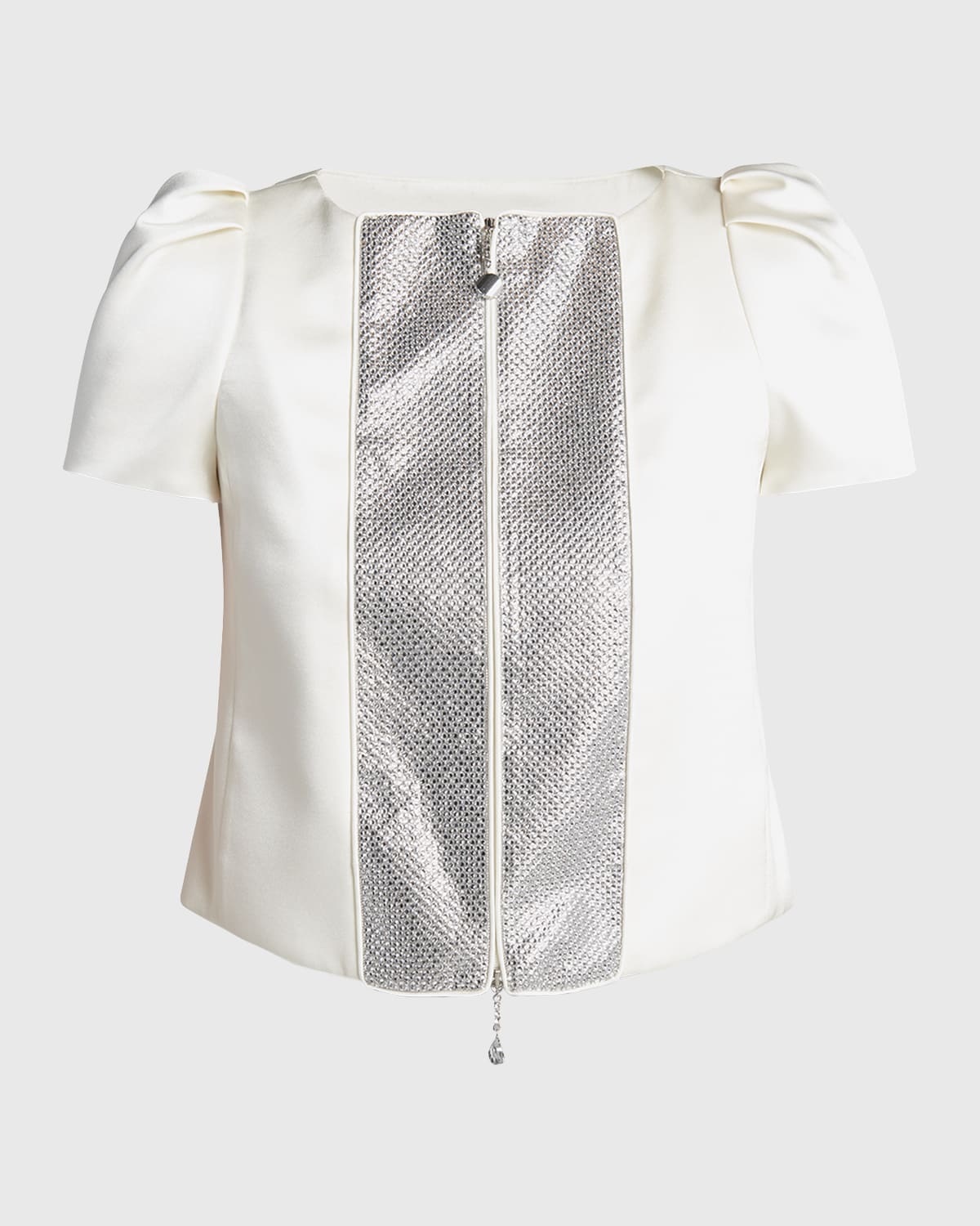 Giorgio Armani Silk Embroidered Short Jacket with Metallic Detail