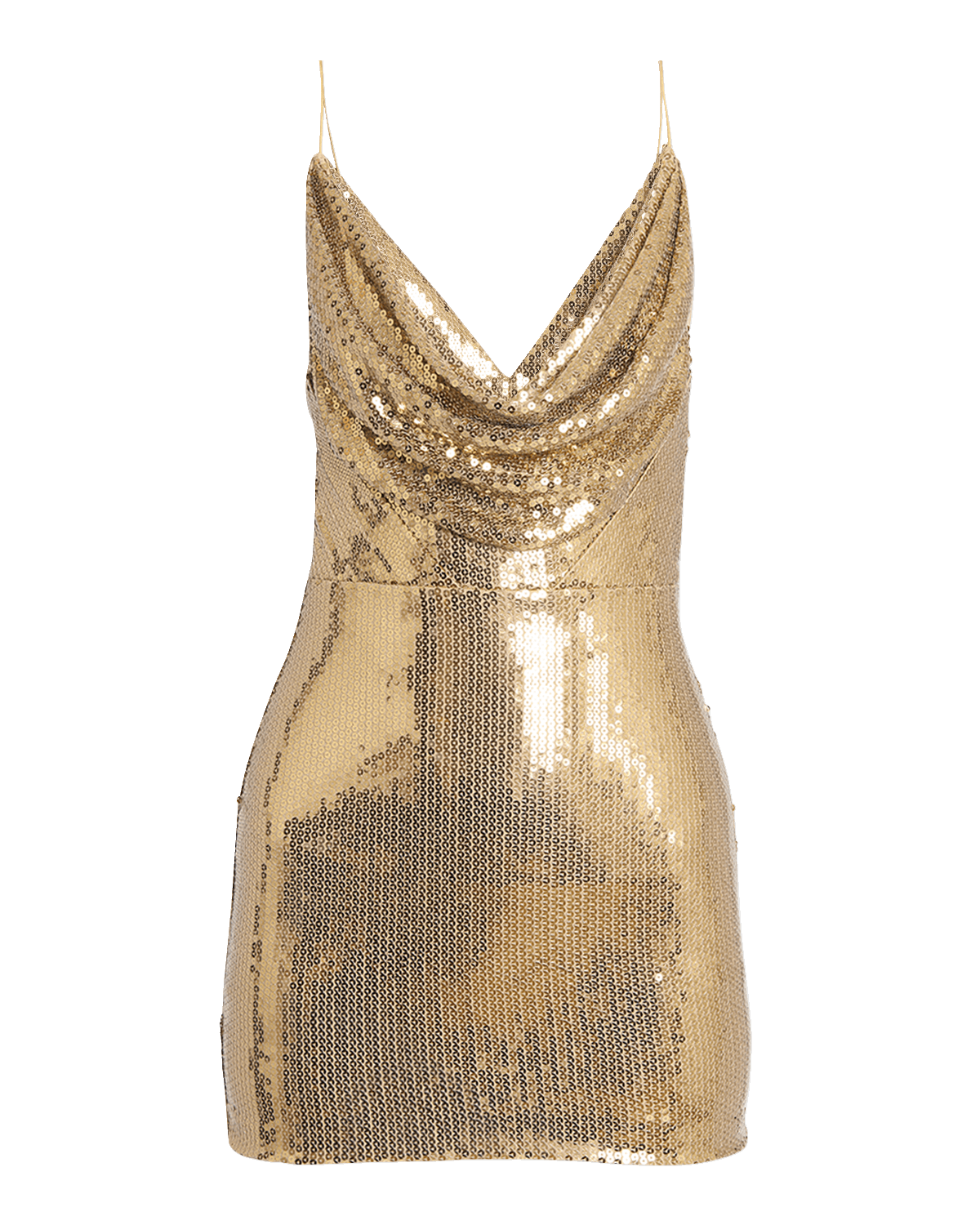 Alex Perry Sequin Cowl-Neck Sleeveless Mini Dress