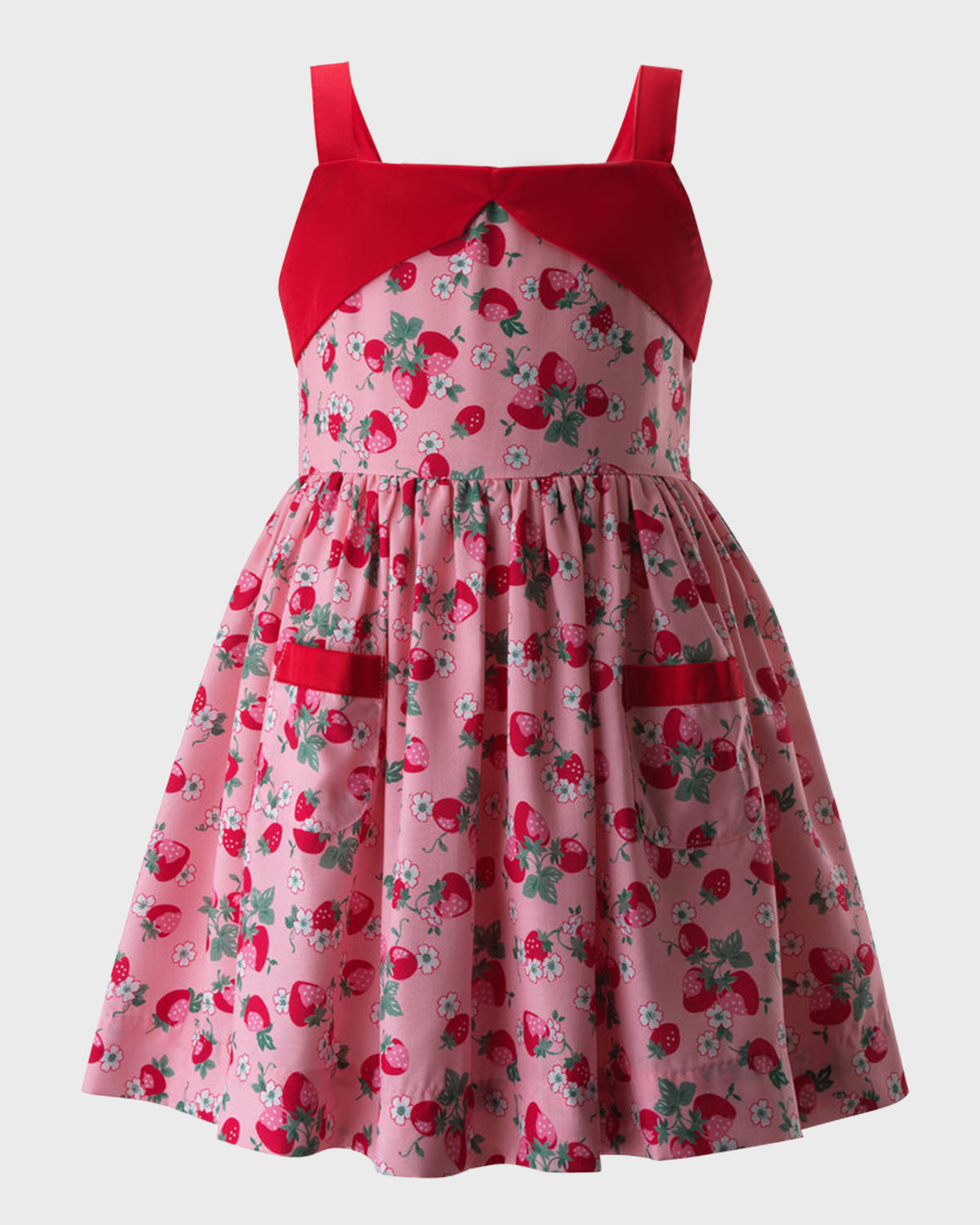 Rachel Riley Girl's Strawberry Sleeveless Sundress, Size 2-10