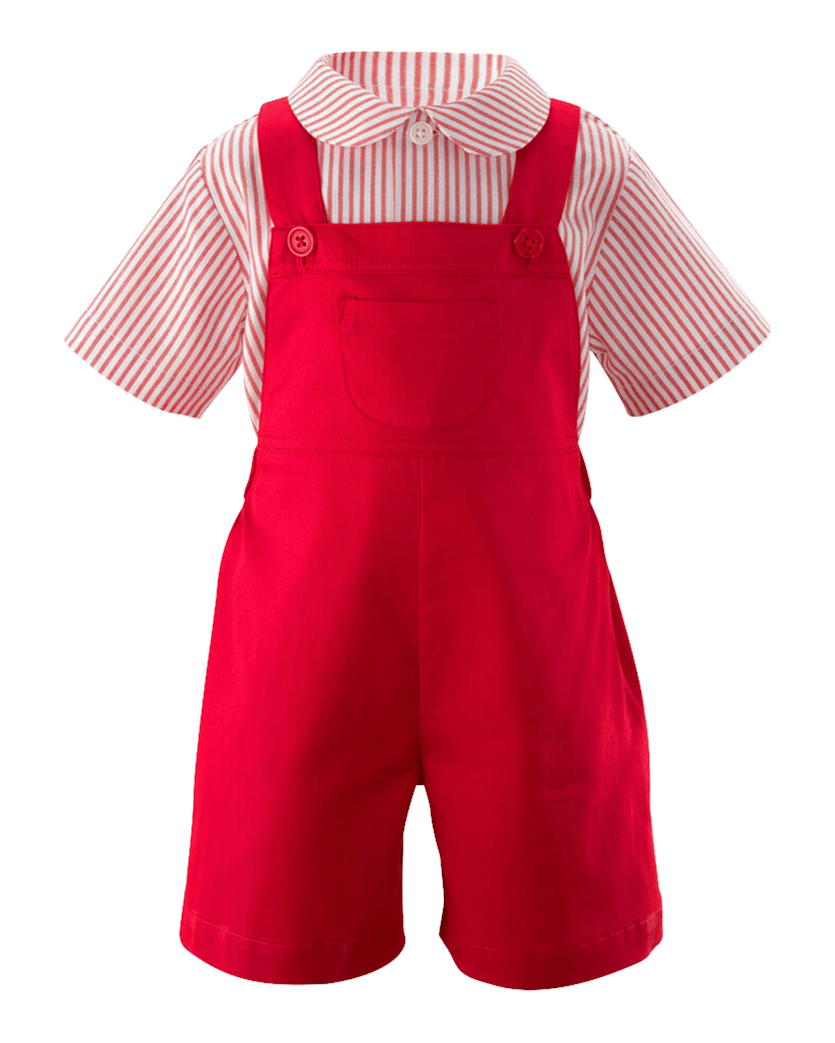 Rachel Riley Boy's Stripe Shirt and Cotton Dungaree Set, Size 6M-24M
