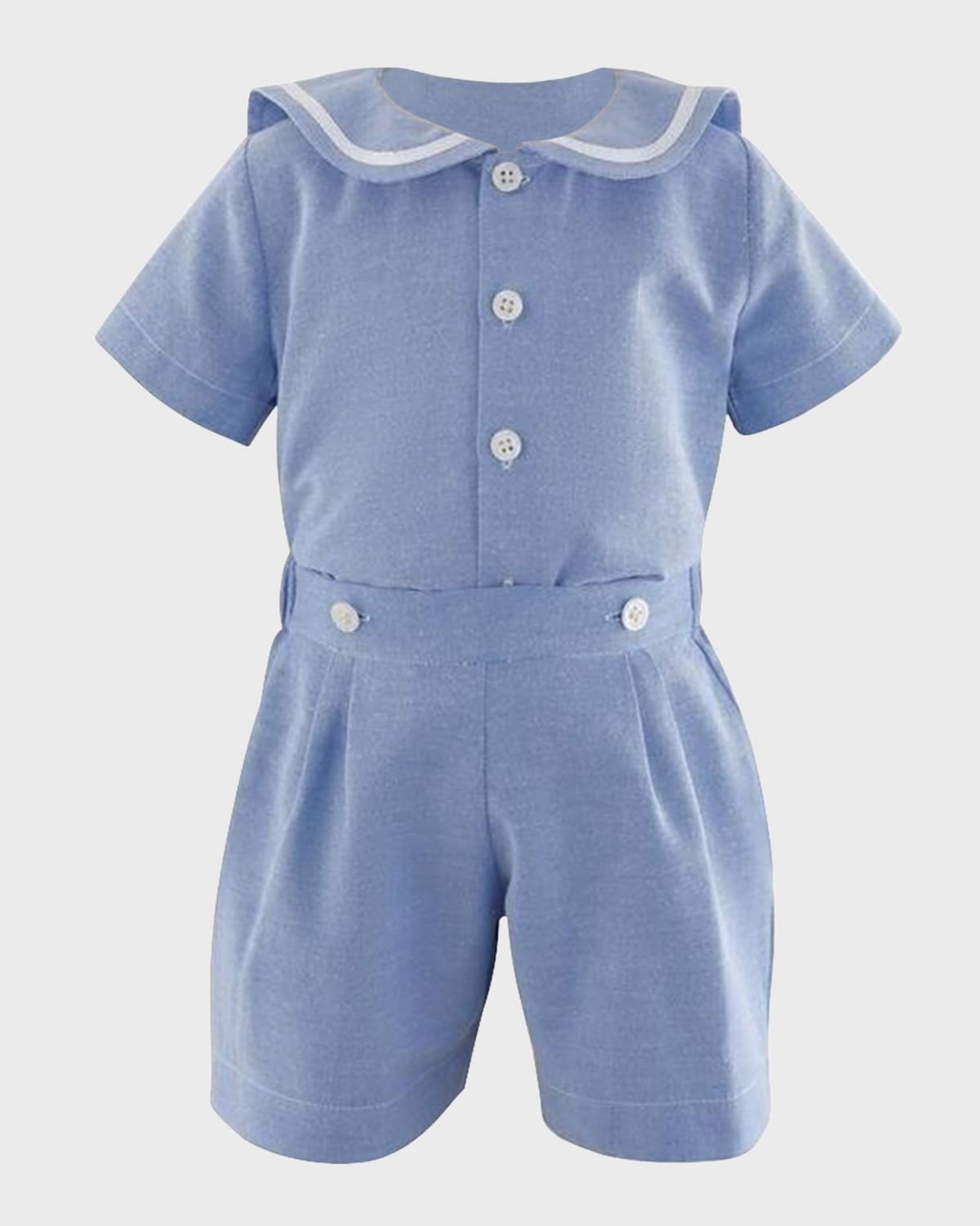 Rachel Riley Boy's Oxford Sailor Top and Shorts Set, Size 6M-24M