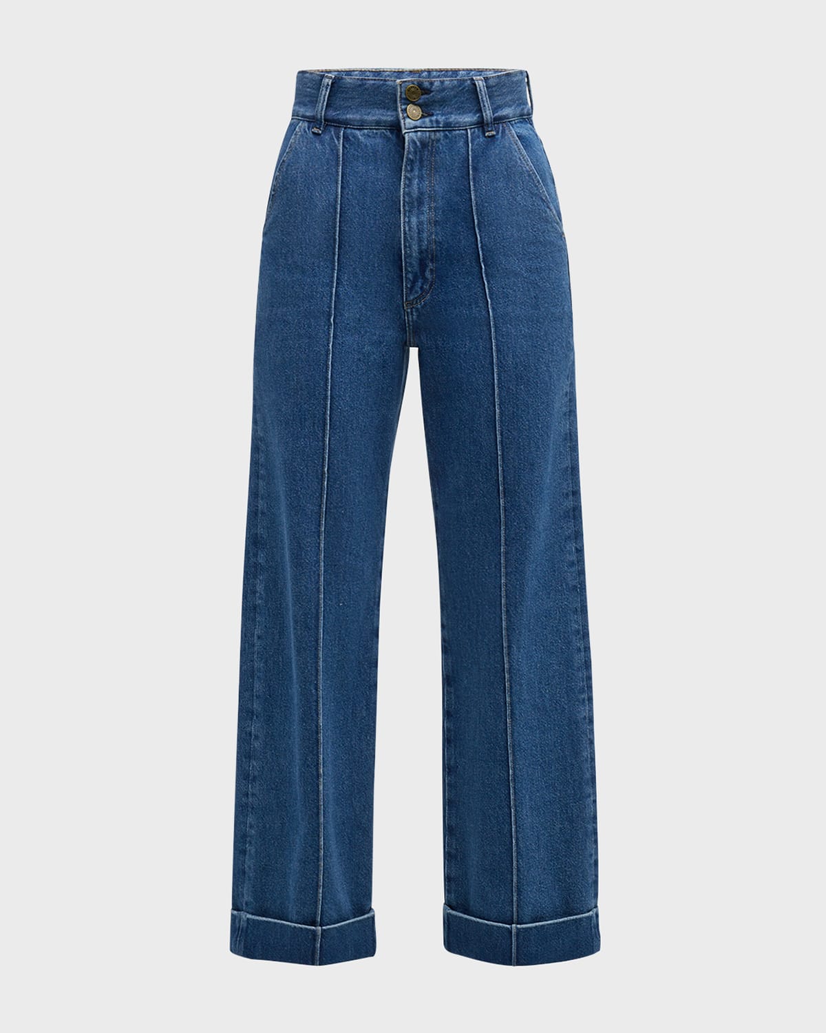 FRAME 70s Cuffed Crop Straight Jeans