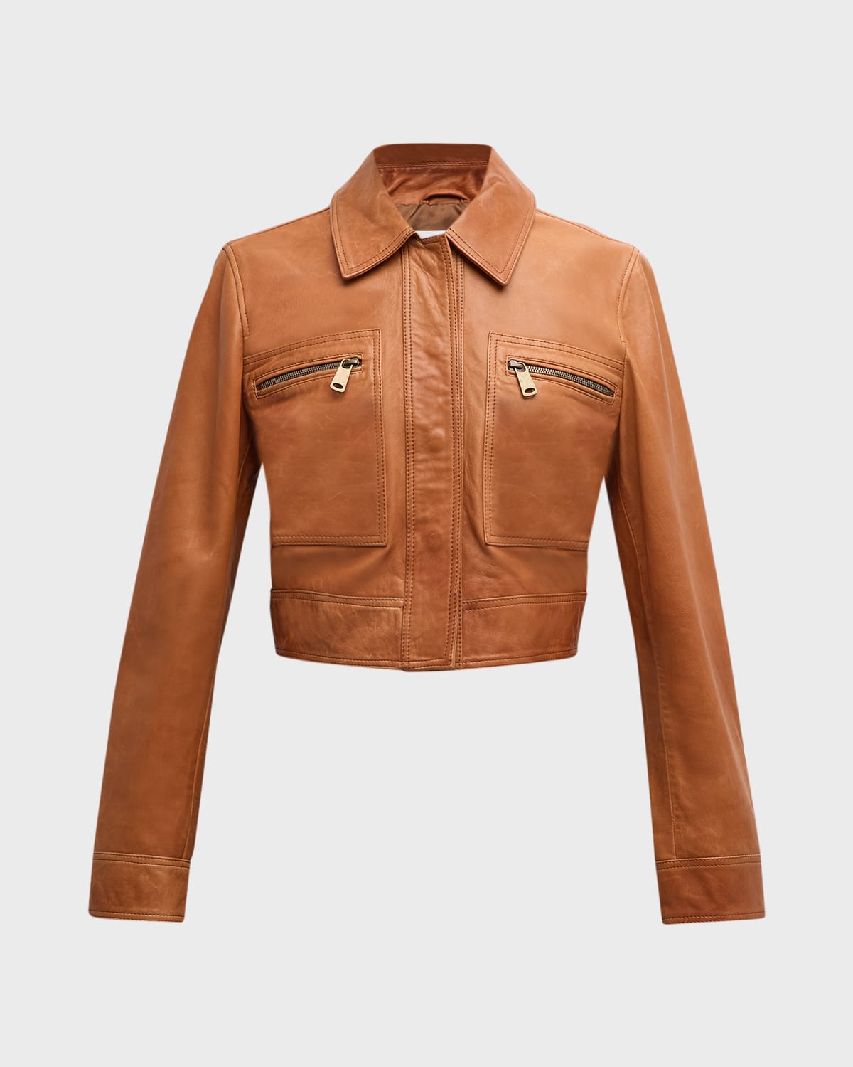 FRAME Fitted Leather Moto Jacket