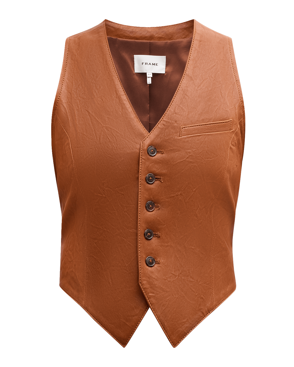 FRAME Button-Front Leather Vest