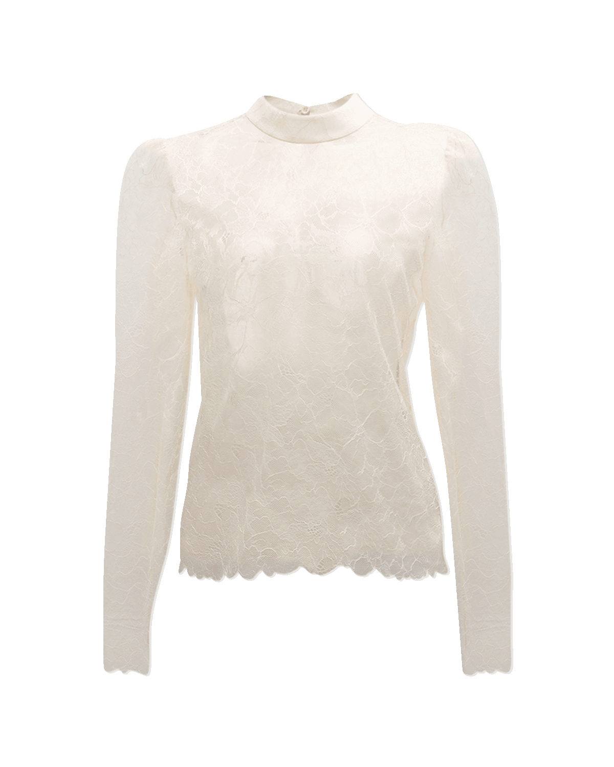 FRAME Lace Mock-Neck Blouse