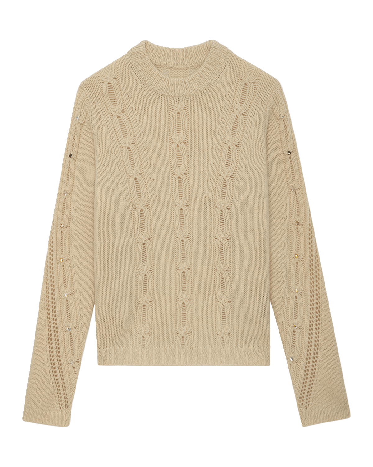 Zadig & Voltaire Morley Embellished Cable-Knit Sweater