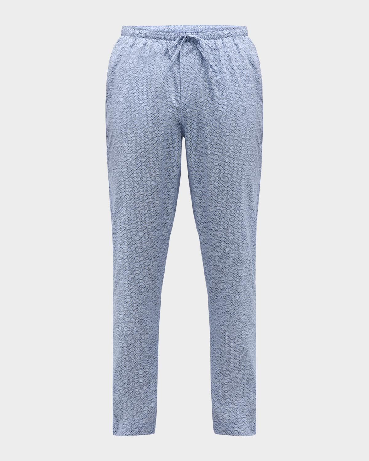 Zimmerli Men's Long Geo-Print Cotton Pants