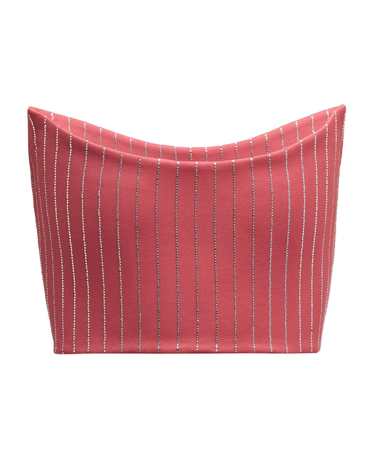 Alex Perry Strapless Crystal Pinstrupe Crop Corset Top