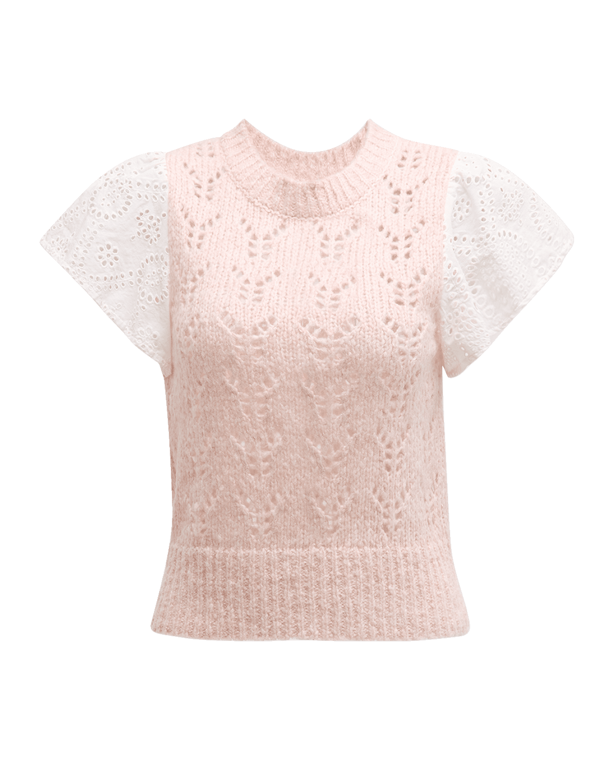 Rails Everly Pointelle Knit Flutter-Sleeve Sweater