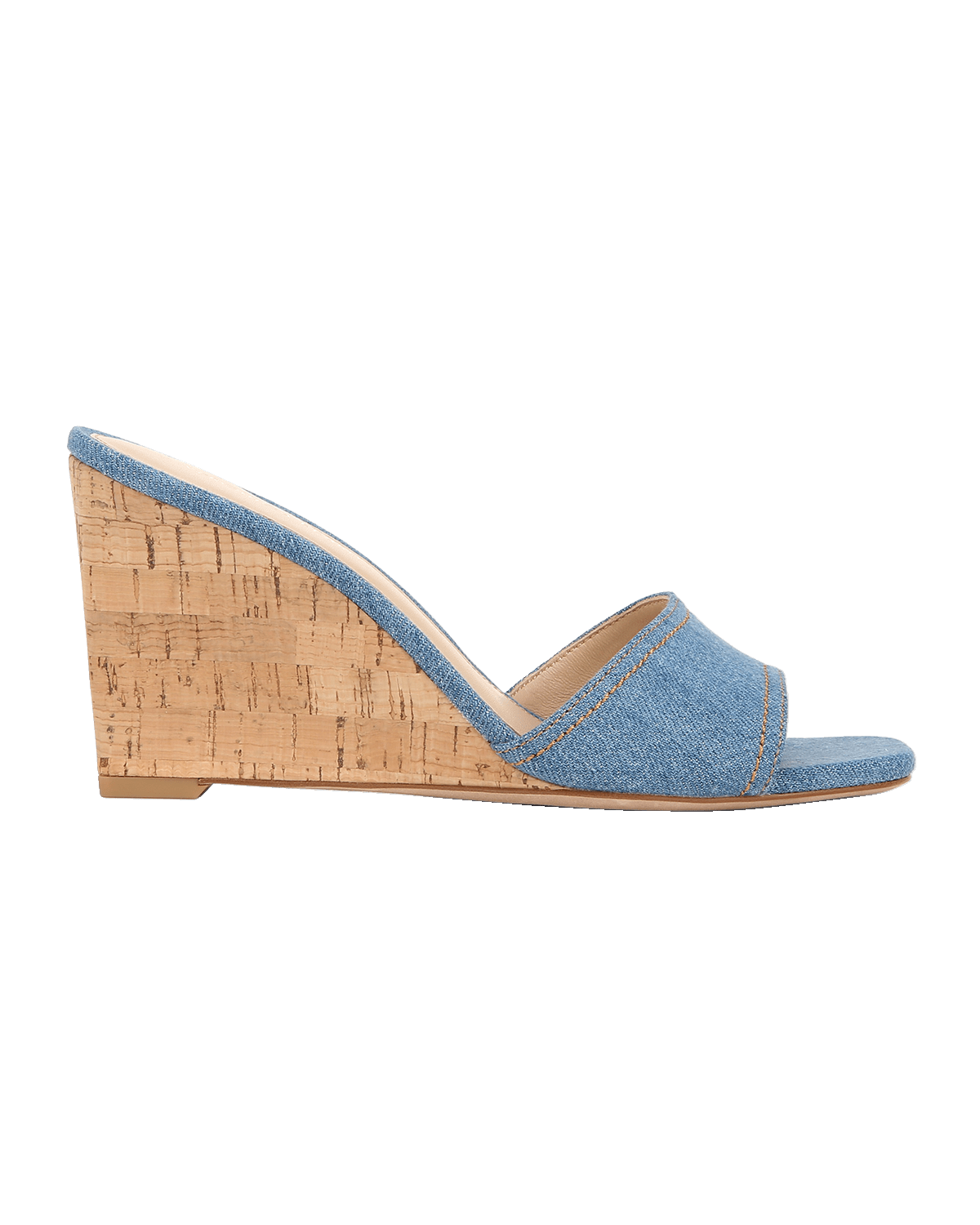 Veronica Beard Ellen Denim Cork Wedge Sandals