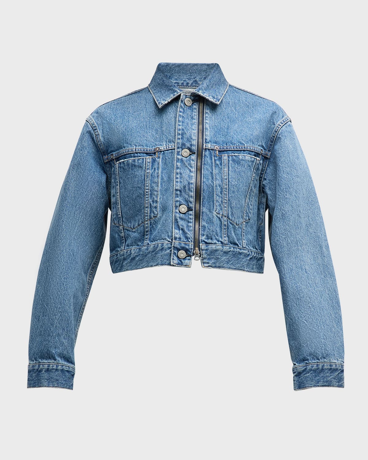 MOUSSY VINTAGE Bayview Zip Cropped Denim Jacket