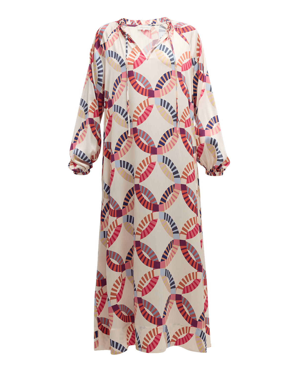 Dea Kudibal Zaria Geo-Print Balloon-Sleeve Maxi Dress