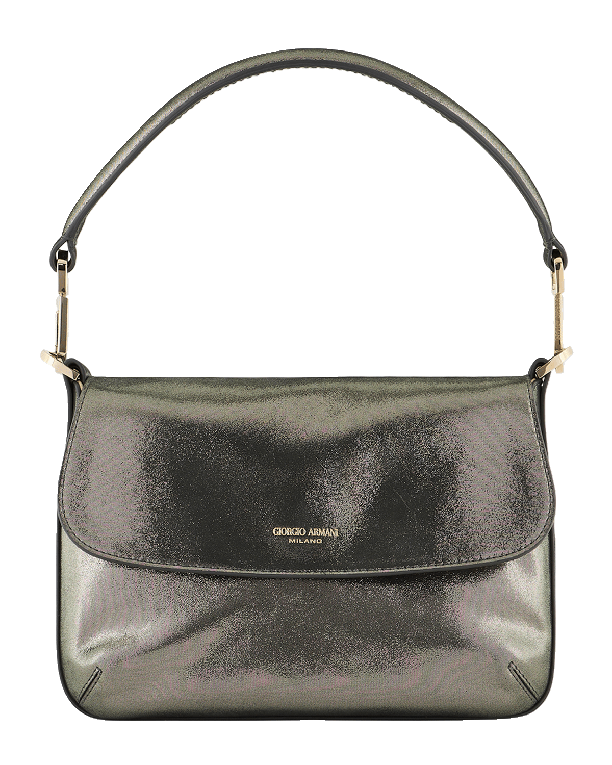 Giorgio Armani La Prima Small Metallic Nubuck Top-Handle Bag