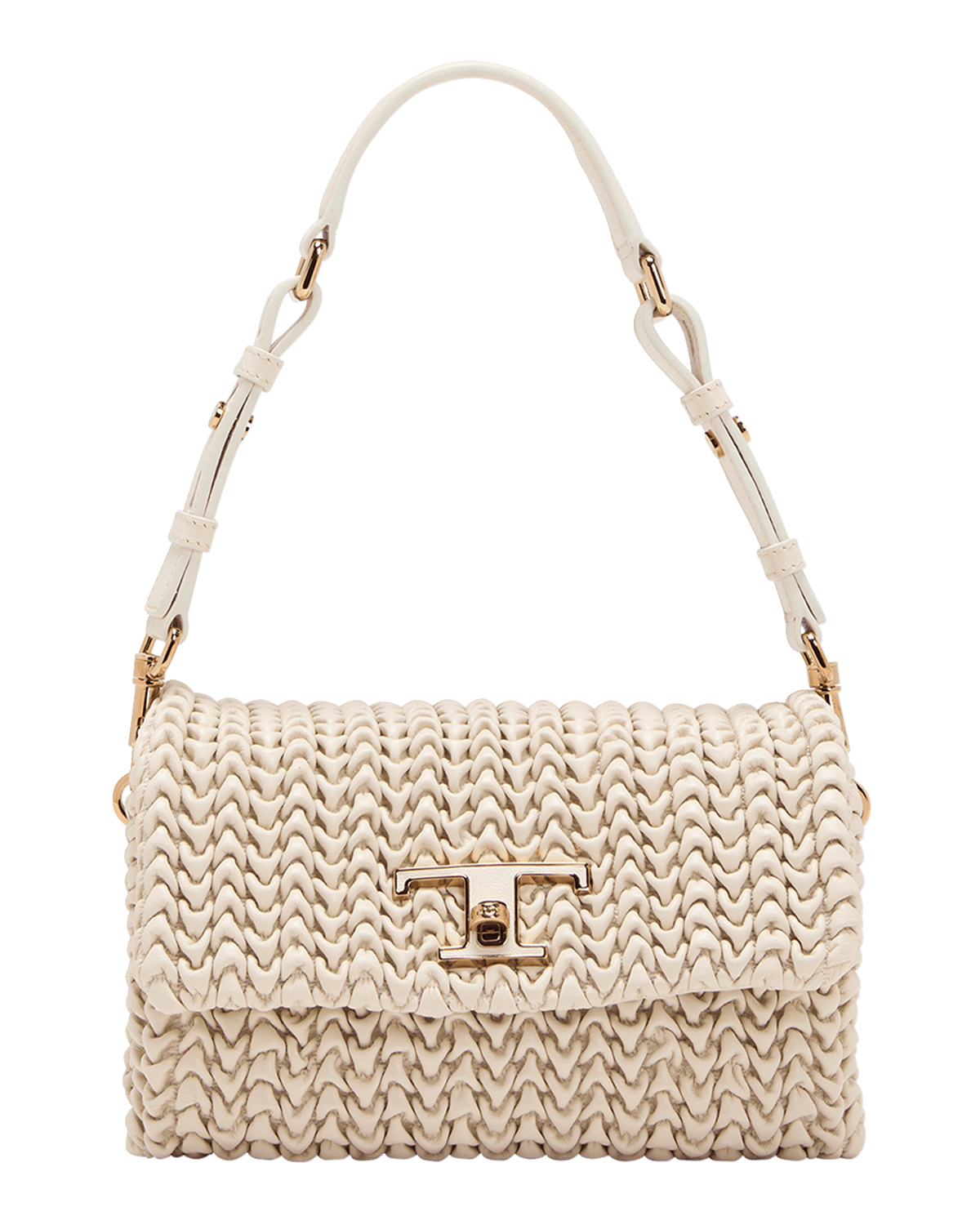 Tod's Mini Plisse Leather Clutch Bag