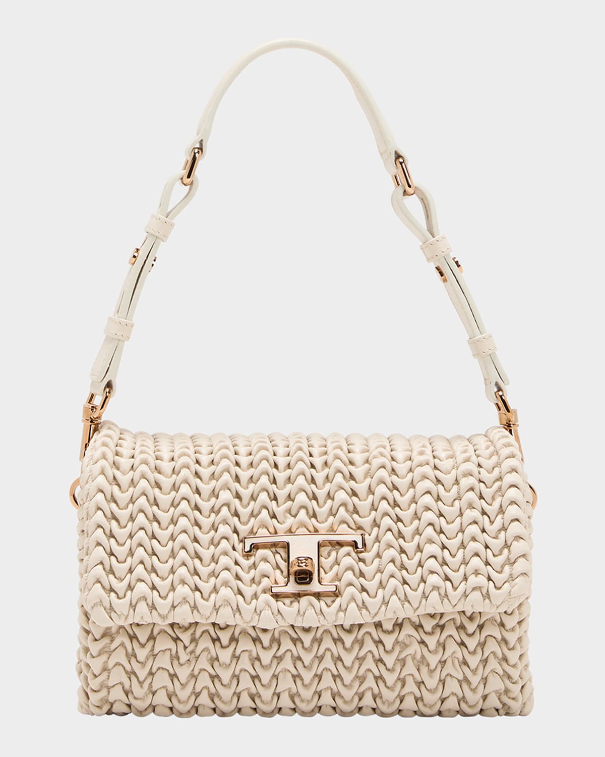 Tod's Mini Plisse Leather Clutch Bag