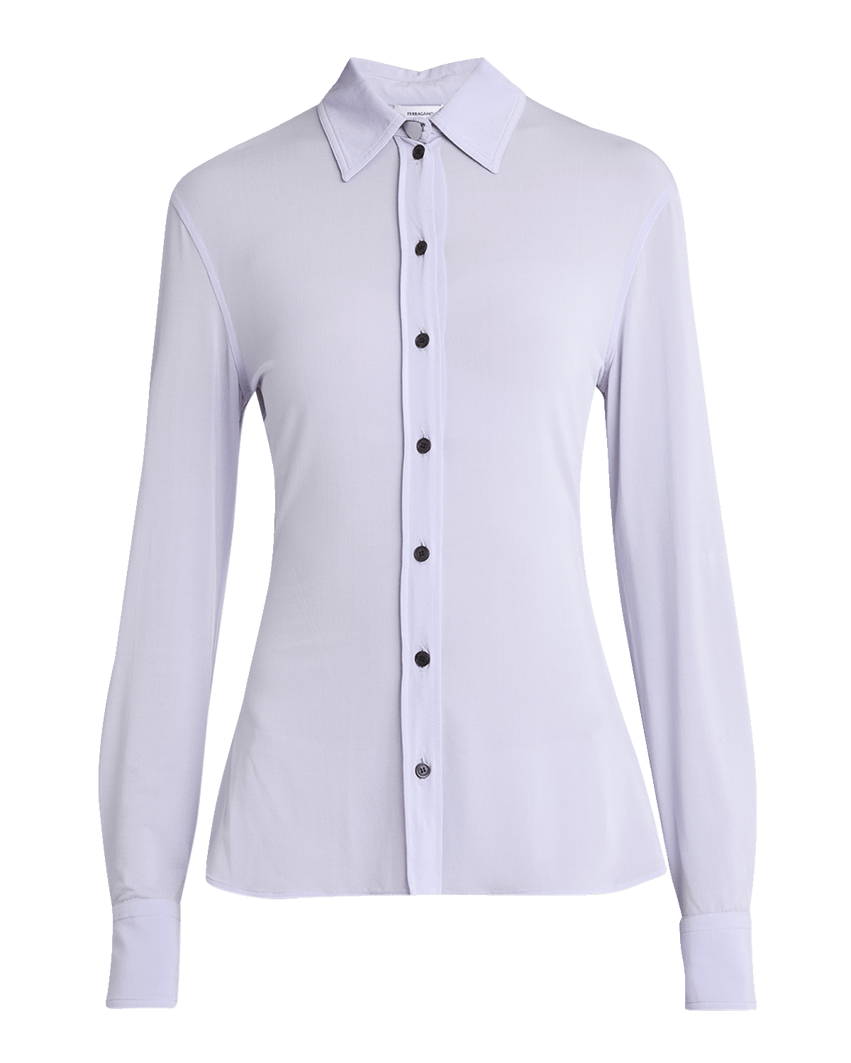 Ferragamo Stretch Viscose Jersey Button Down Top