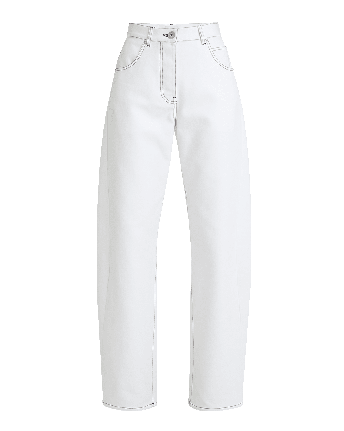 Ferragamo Contrast Stitched Straight-Leg Denim Pants