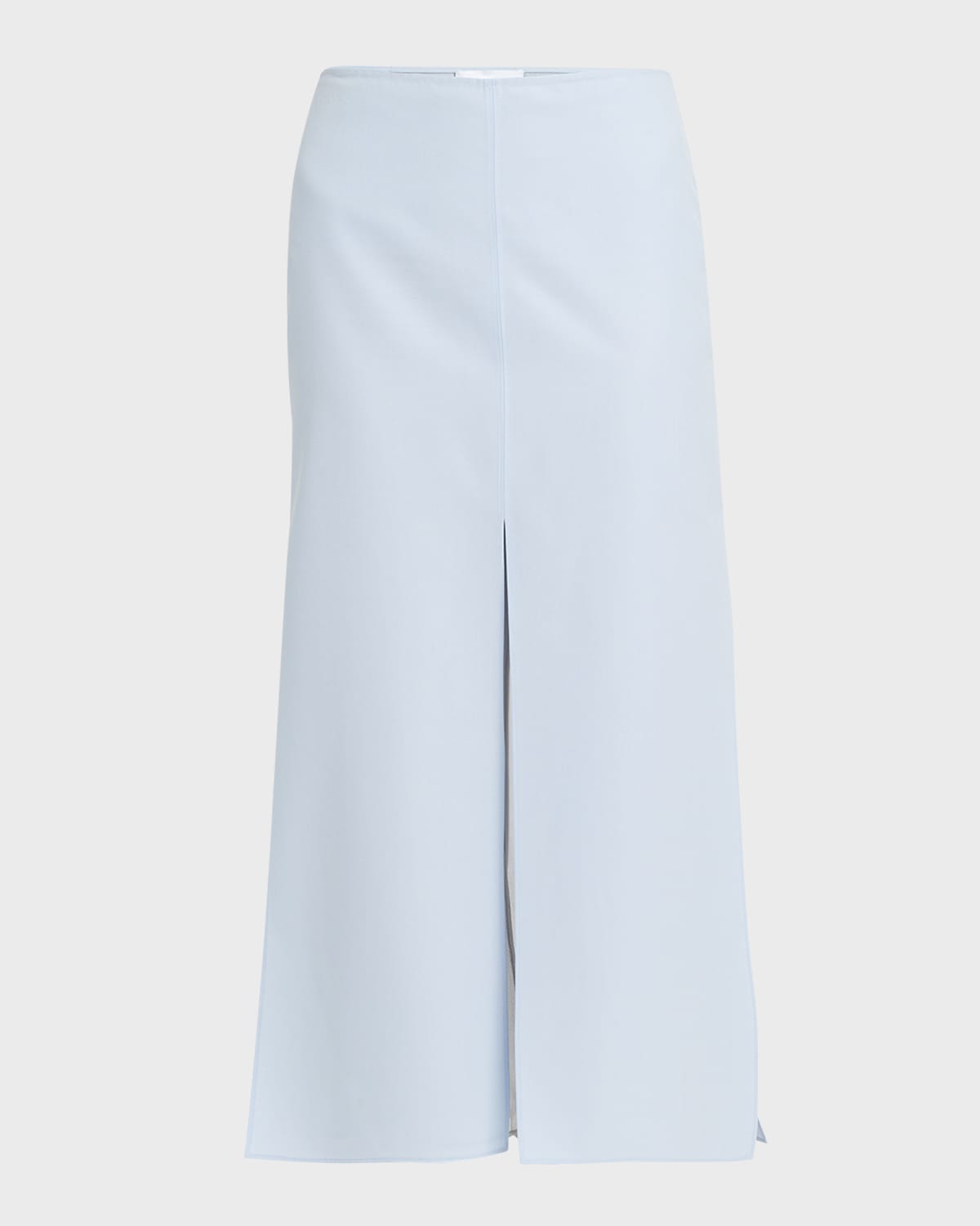 Ferragamo Wool Silk Slit Midi Skirt