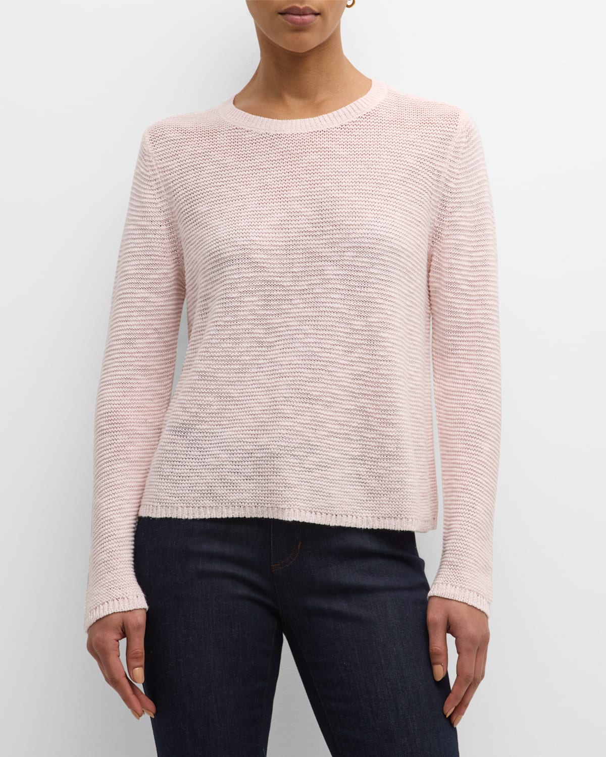 Eileen Fisher Slubby Crewneck Linen-Cotton Sweater