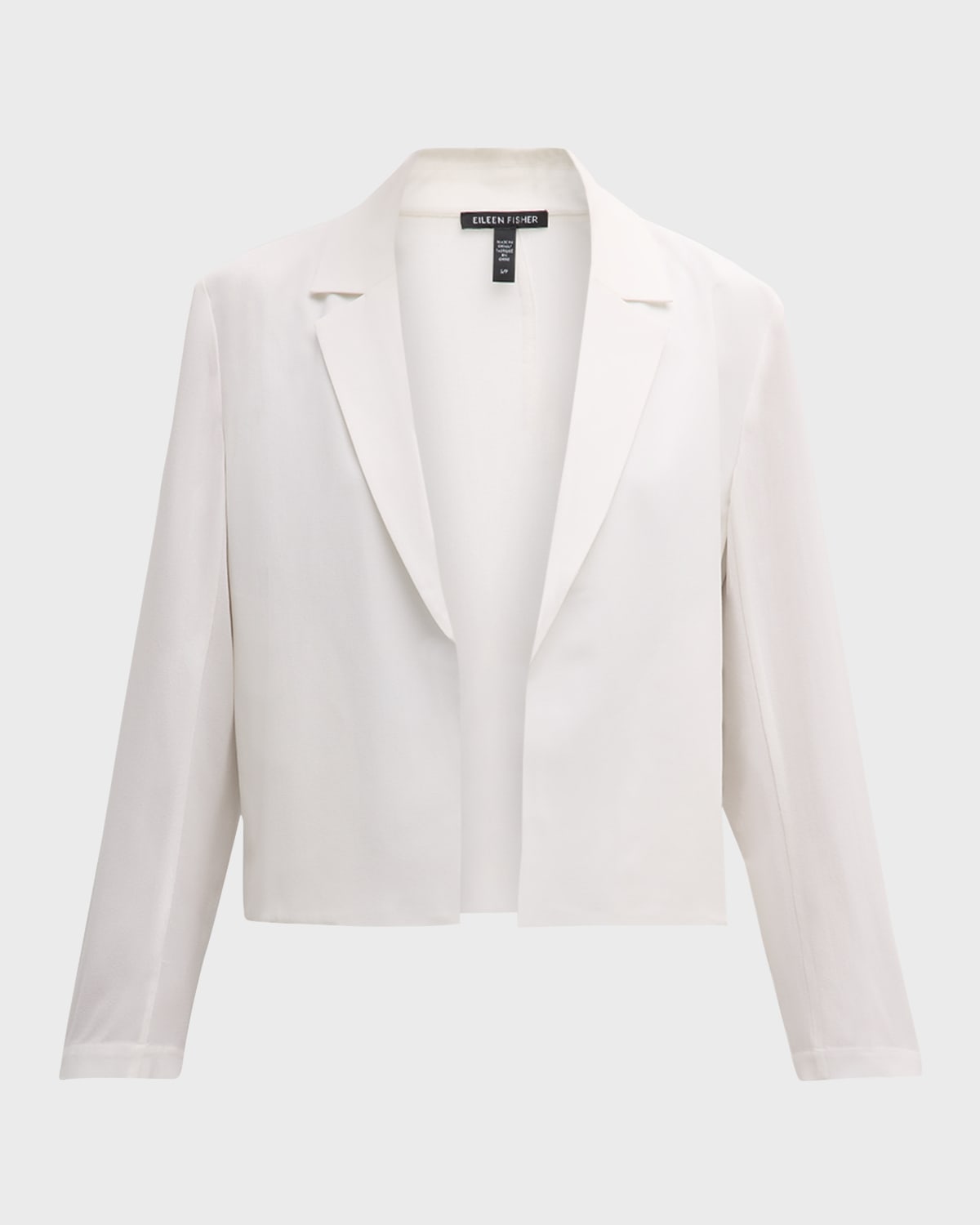 Eileen Fisher Open-Front Silk Georgette Crepe Blazer