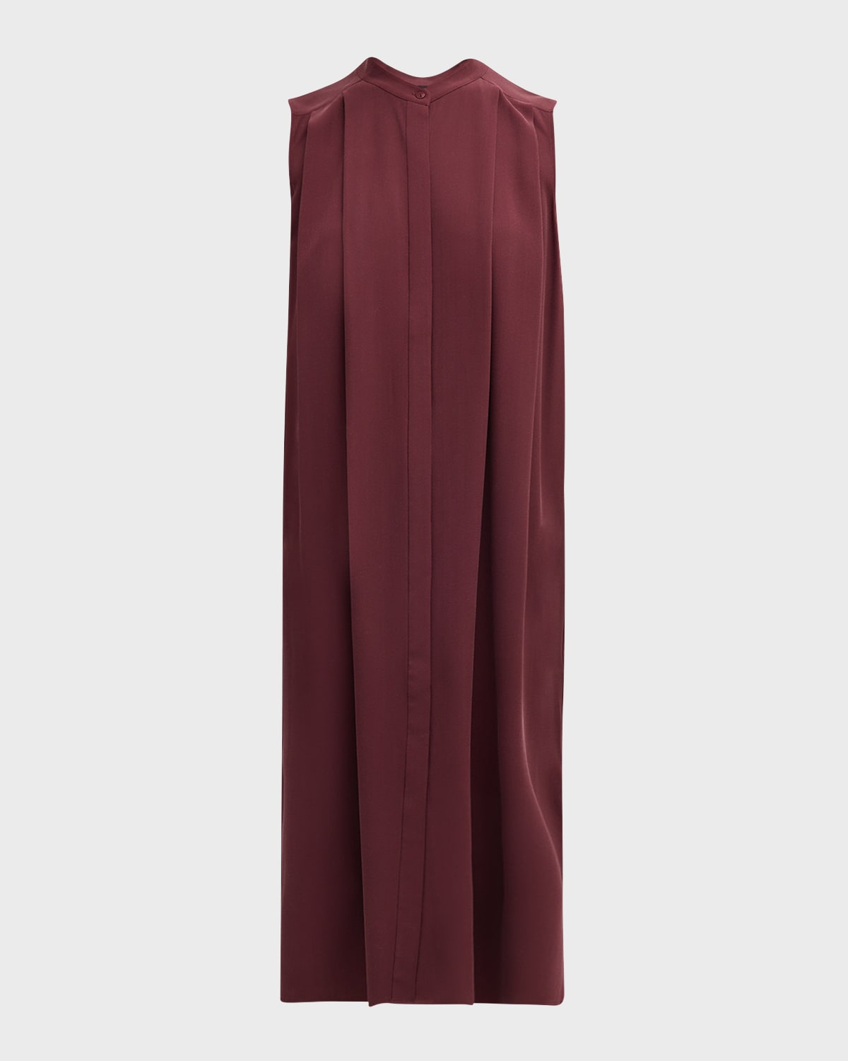 Eileen Fisher Pleated Silk Georgette Crepe Midi Shirtdress