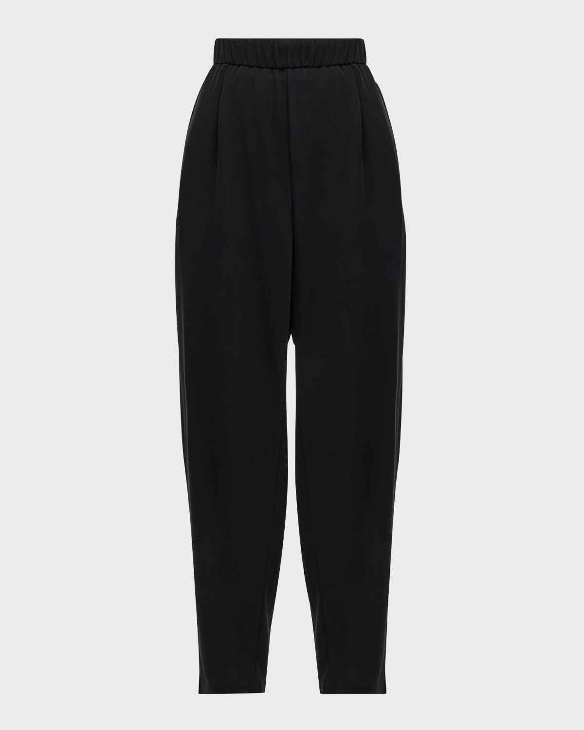 Eileen Fisher Cropped Silk Georgette Crepe Lantern Pants