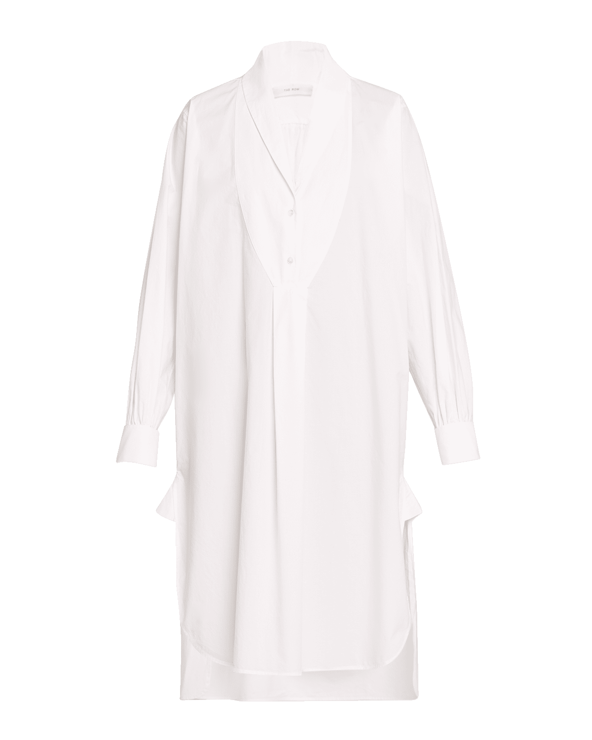 THE ROW Elinor Long-Sleeve Bib-Front Midi Shirtdress