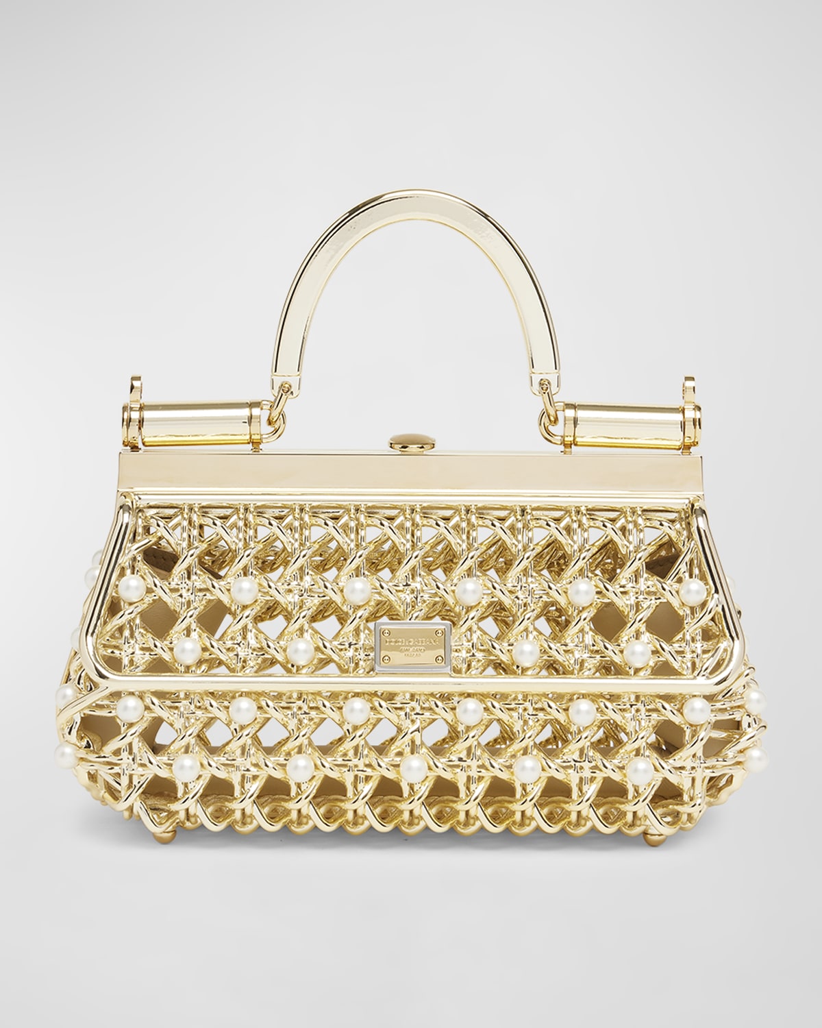 Dolce&Gabbana Sicily Small Metal Embellished Top-Handle Bag