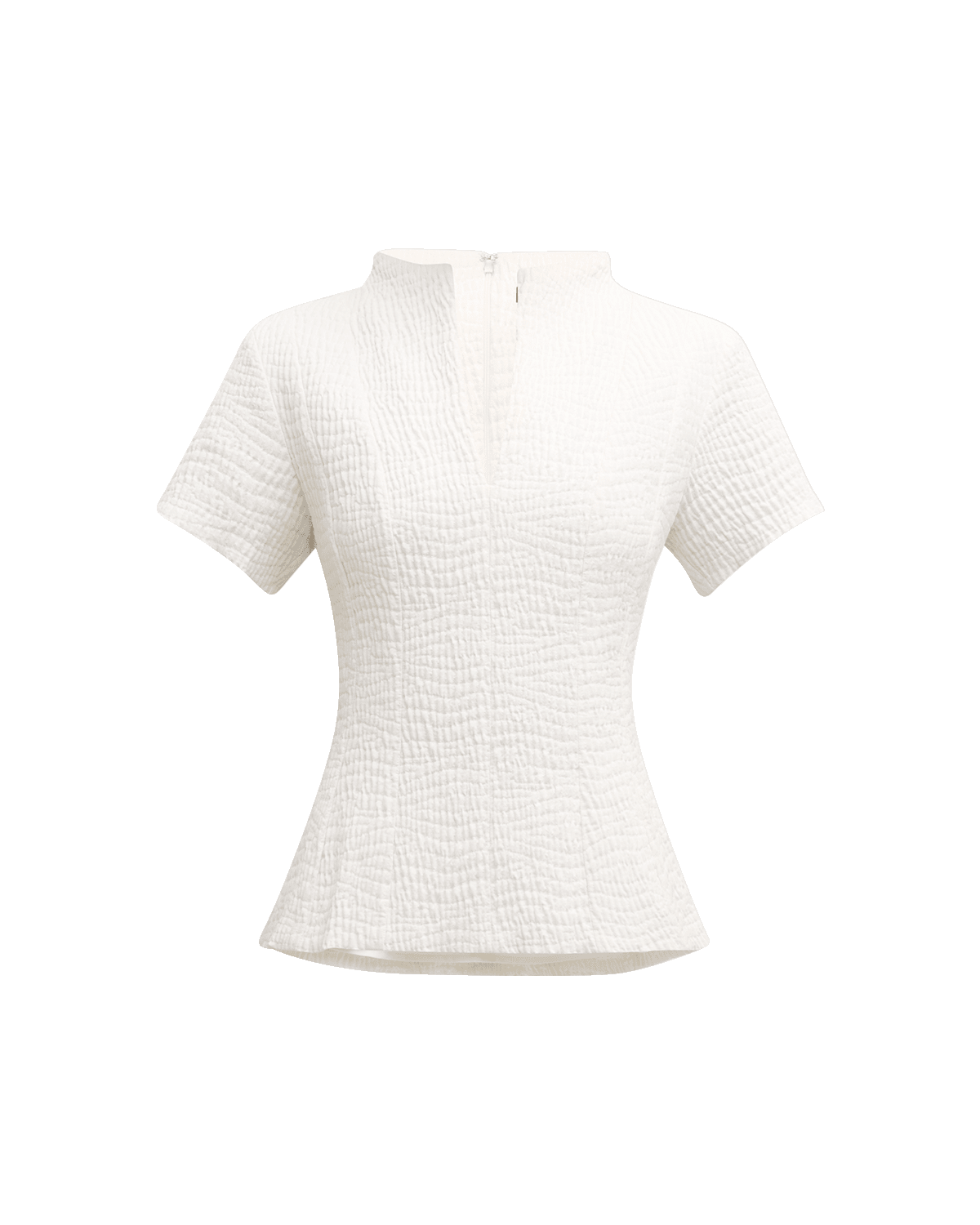 Natori V-Neck Cotton Jacquard Top