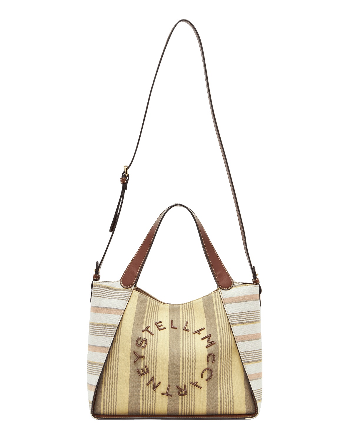 Stella McCartney Eco Logo Striped Canvas Crossbody Bag
