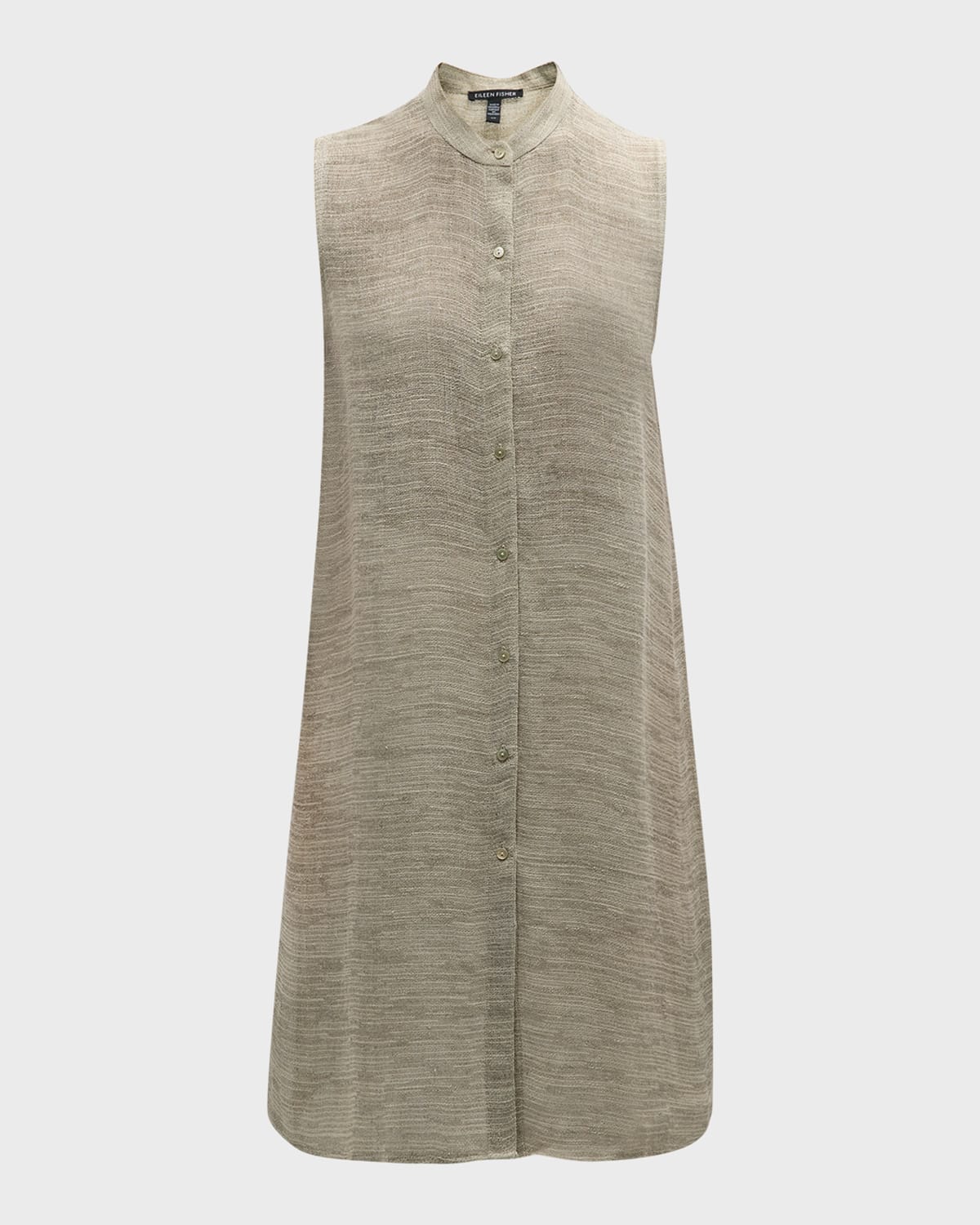 Eileen Fisher Sleeveless Button-Down Linen Gauze Shirt