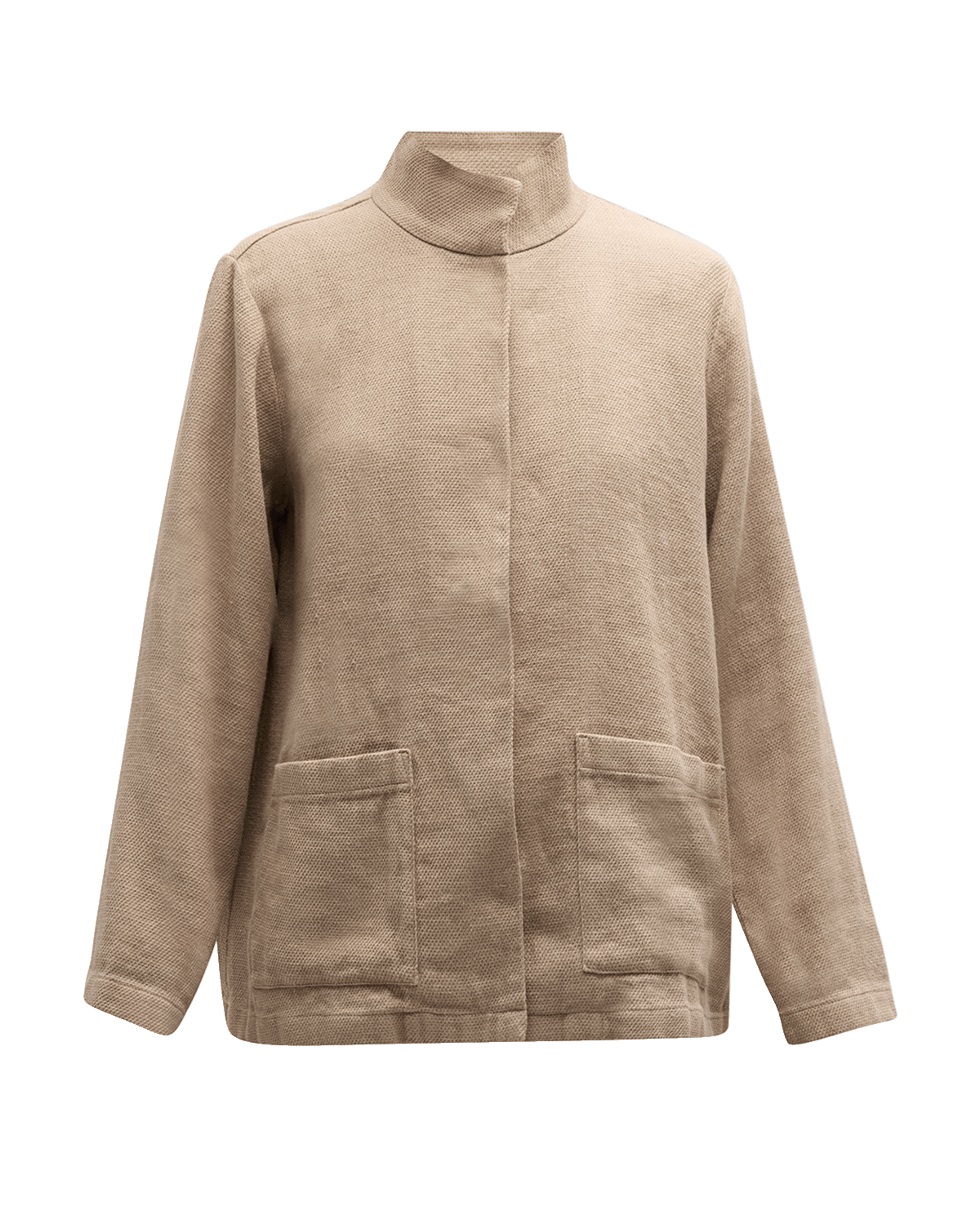 Eileen Fisher Stand-Collar Snap-Front Jacket