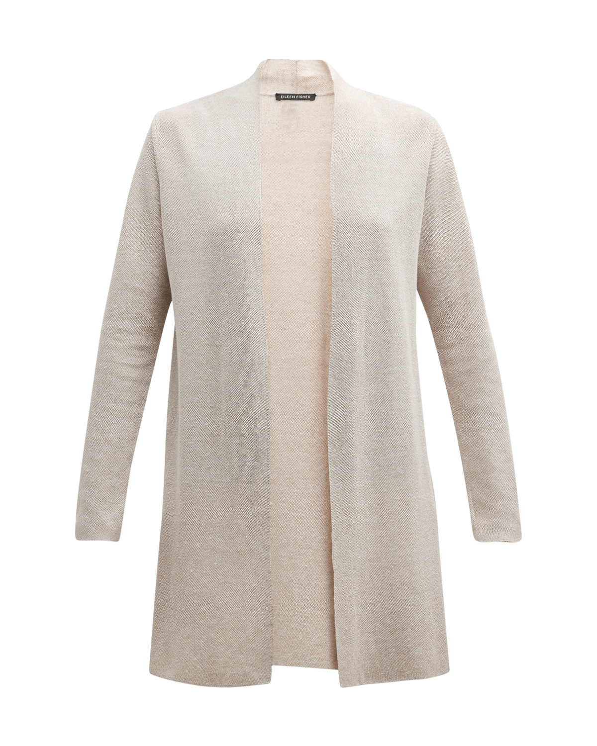 Eileen Fisher Open-Front Organic Linen-Cotton Cardigan