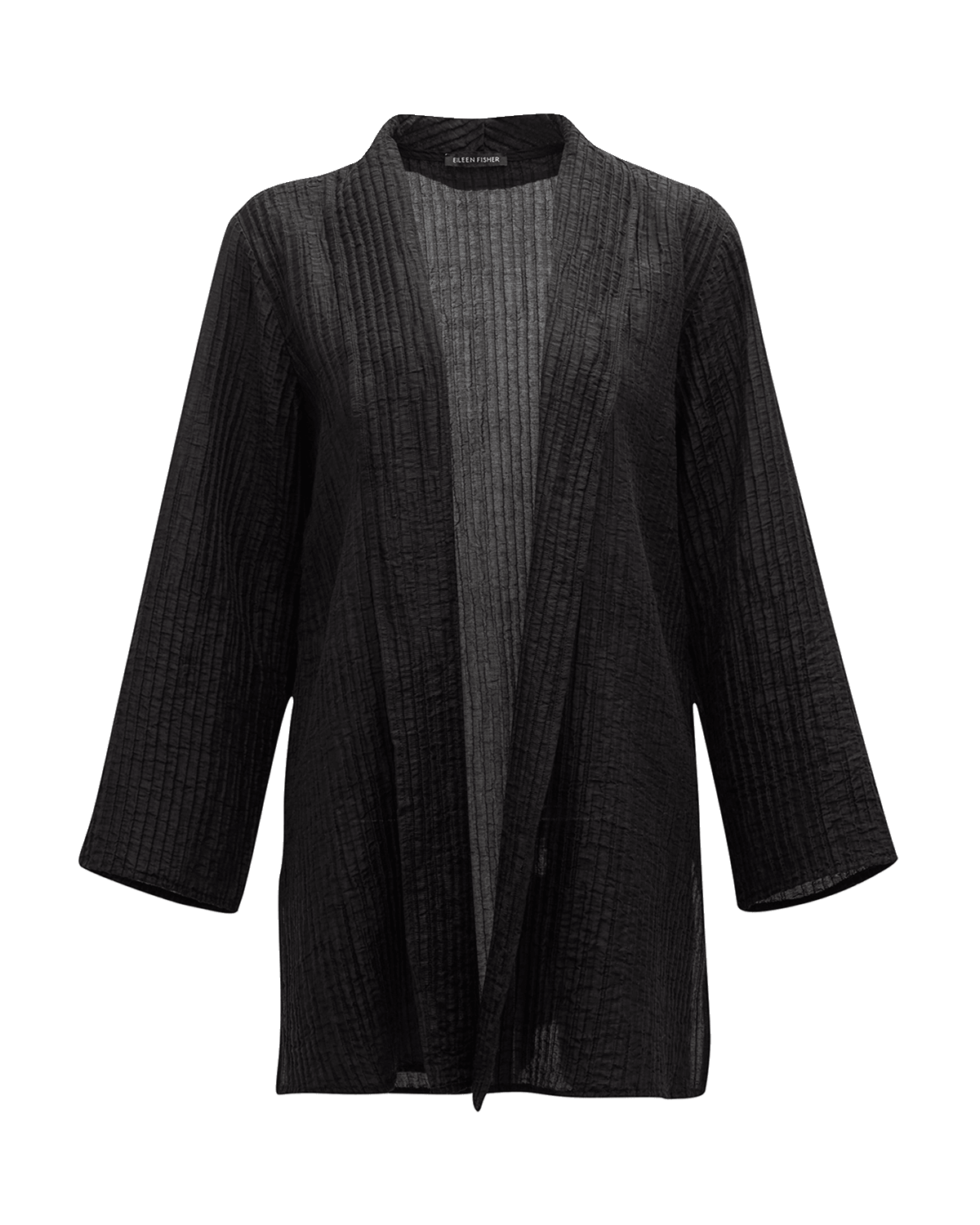 Eileen Fisher Shawl-Collar Crinkled Open-Front Jacket