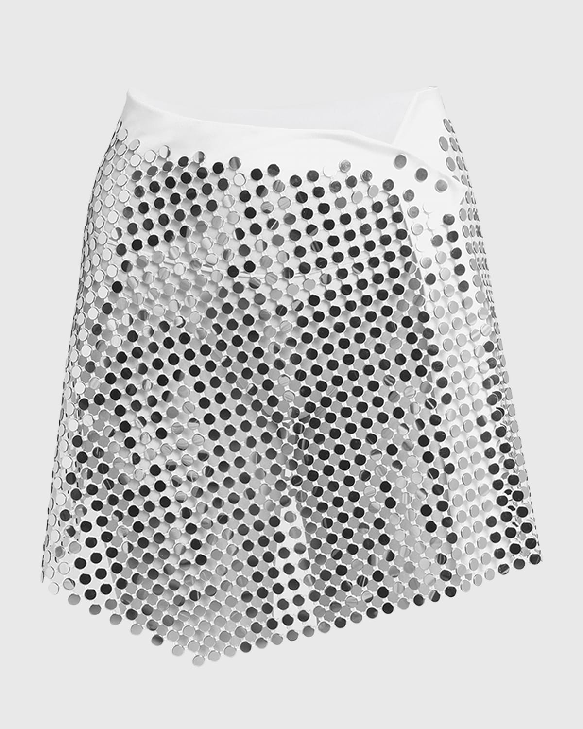Giorgio Armani Circular Lamé Mirror Wrap Mini Skirt
